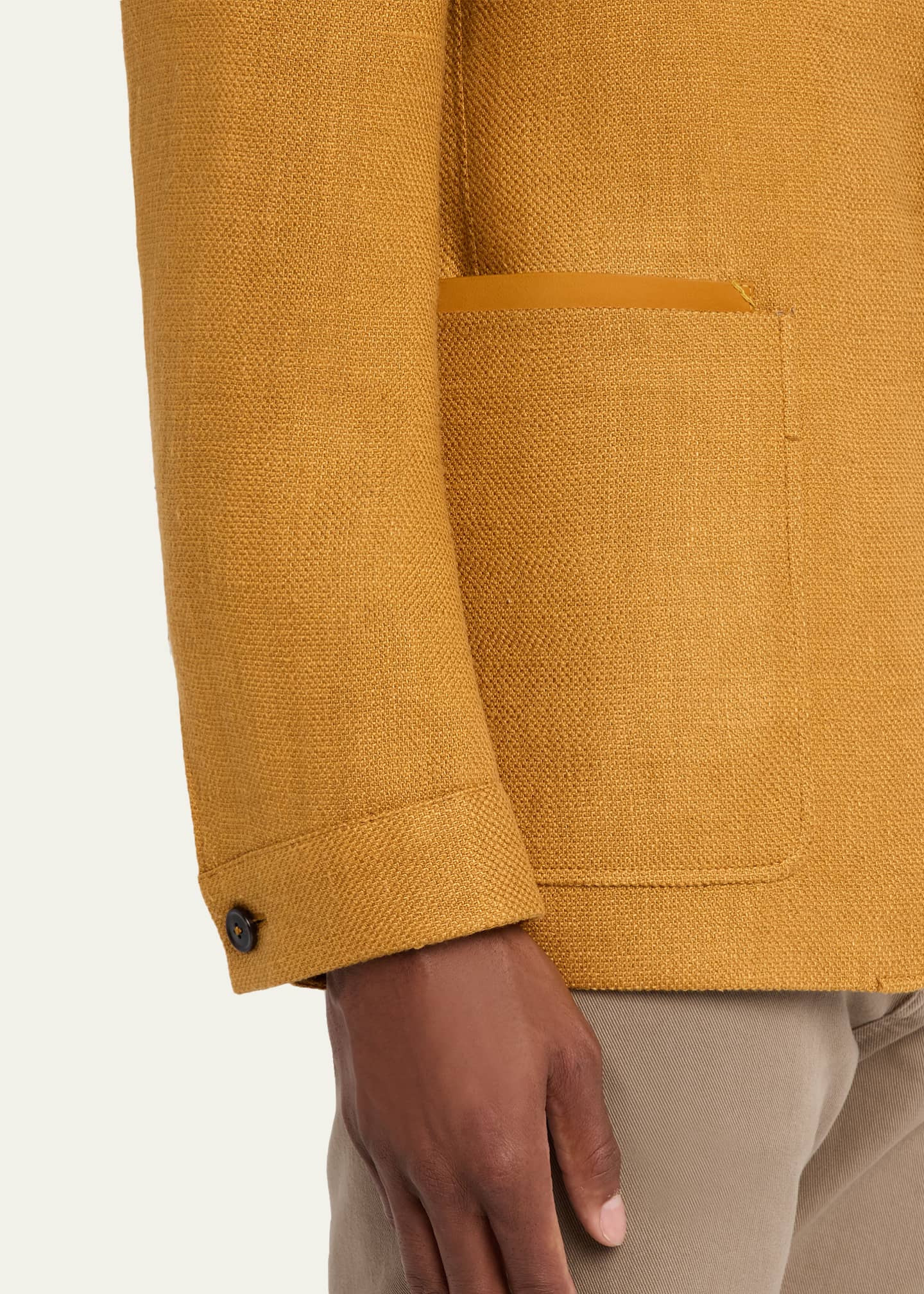 ZEGNA Men's Il Conte Linen-Silk Chore Jacket Image 5 of 5