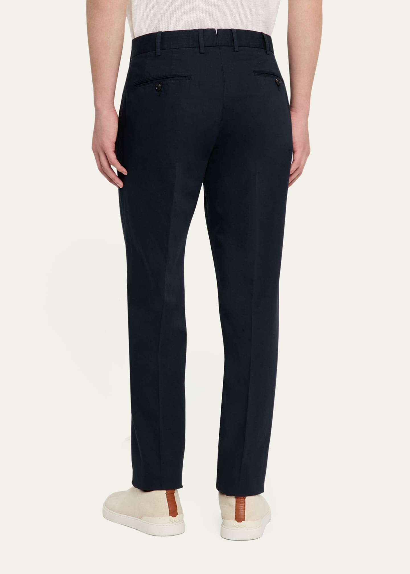 ZEGNA Men's Flat-Front Chino Pants Image 3 of 5