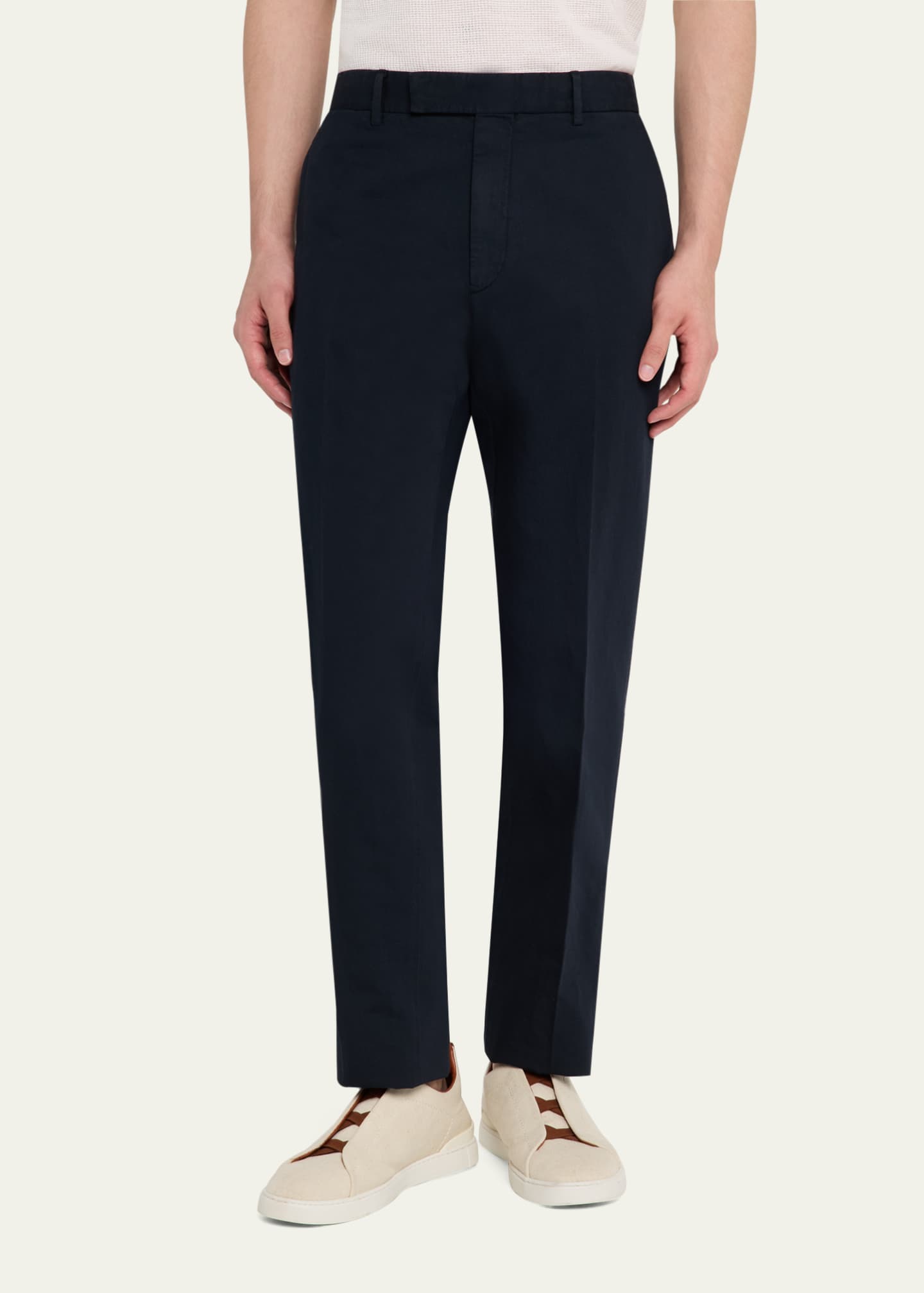ZEGNA Men's Flat-Front Chino Pants Image 4 of 5