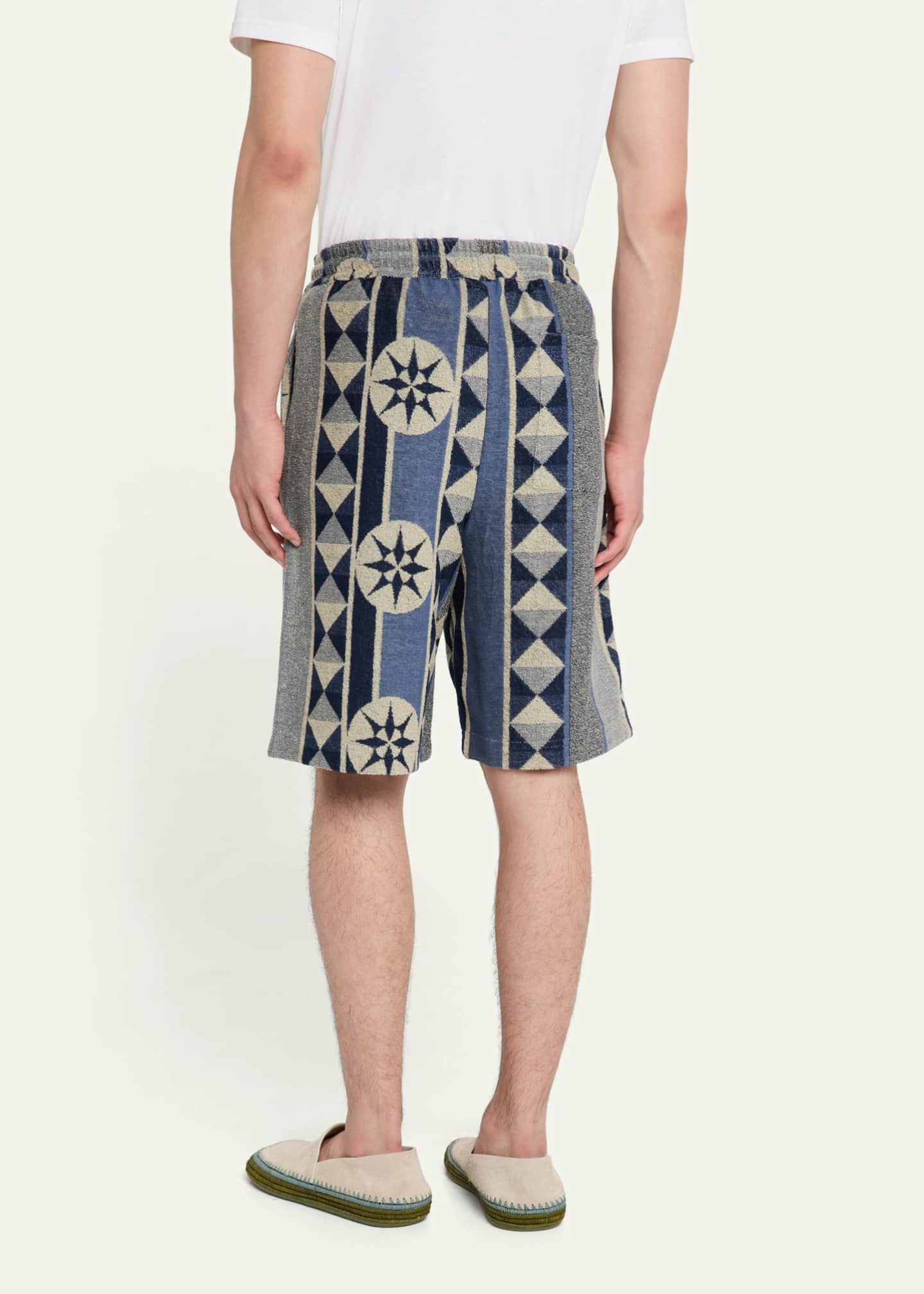 Loewe Men's Cotton Terry Compass Pull-On Shorts Image 3 of 5