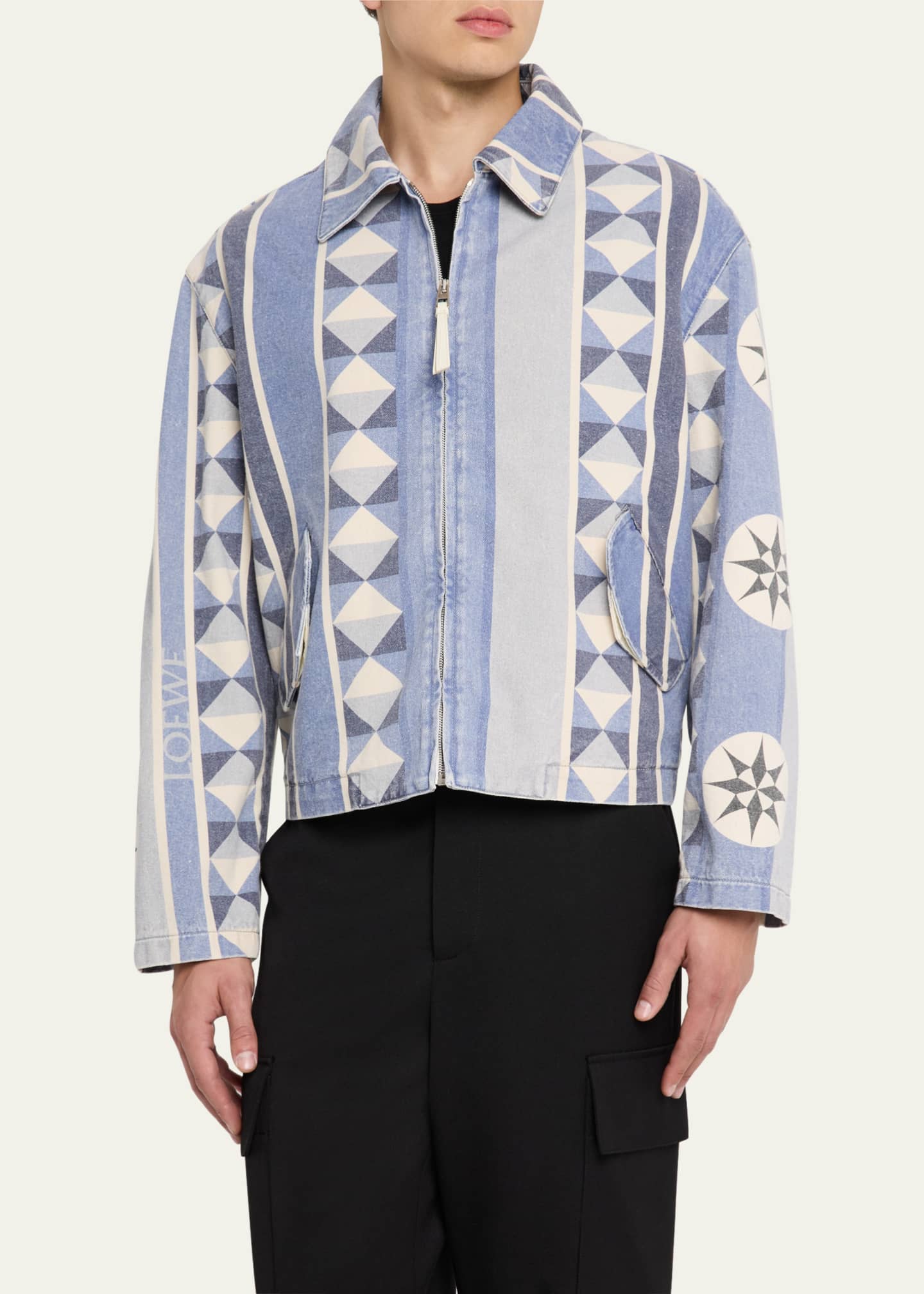 Loewe Men's Compass Denim Full-Zip Blouson Image 4 of 5
