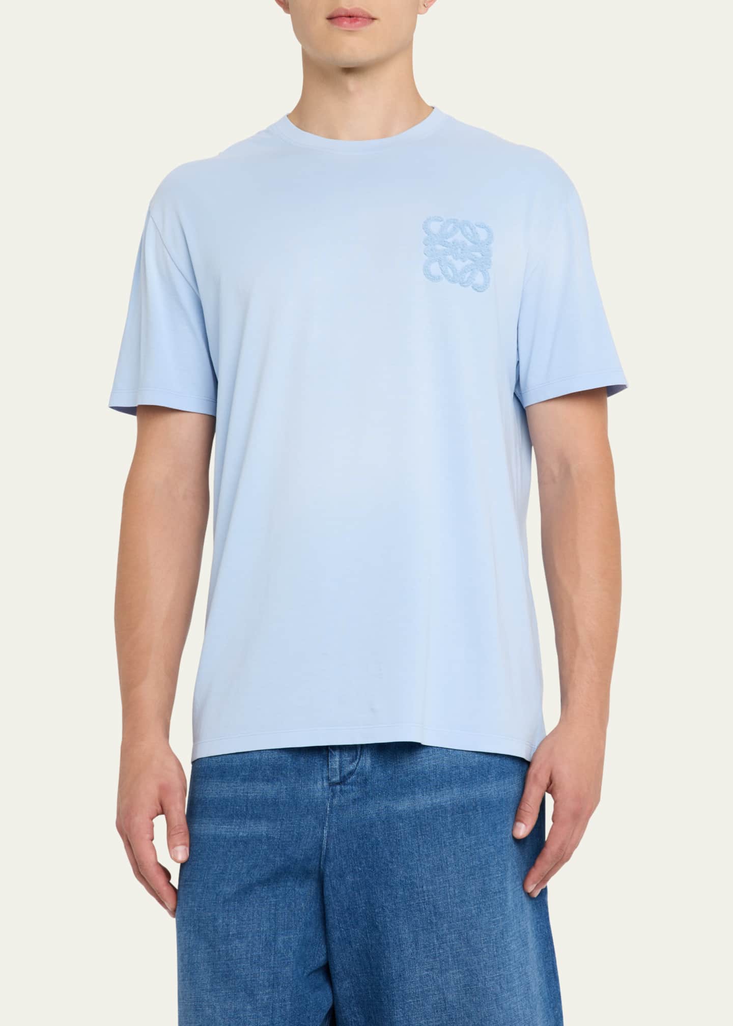 Loewe Men's Tonal Anagram Crewneck T-Shirt Image 4 of 5