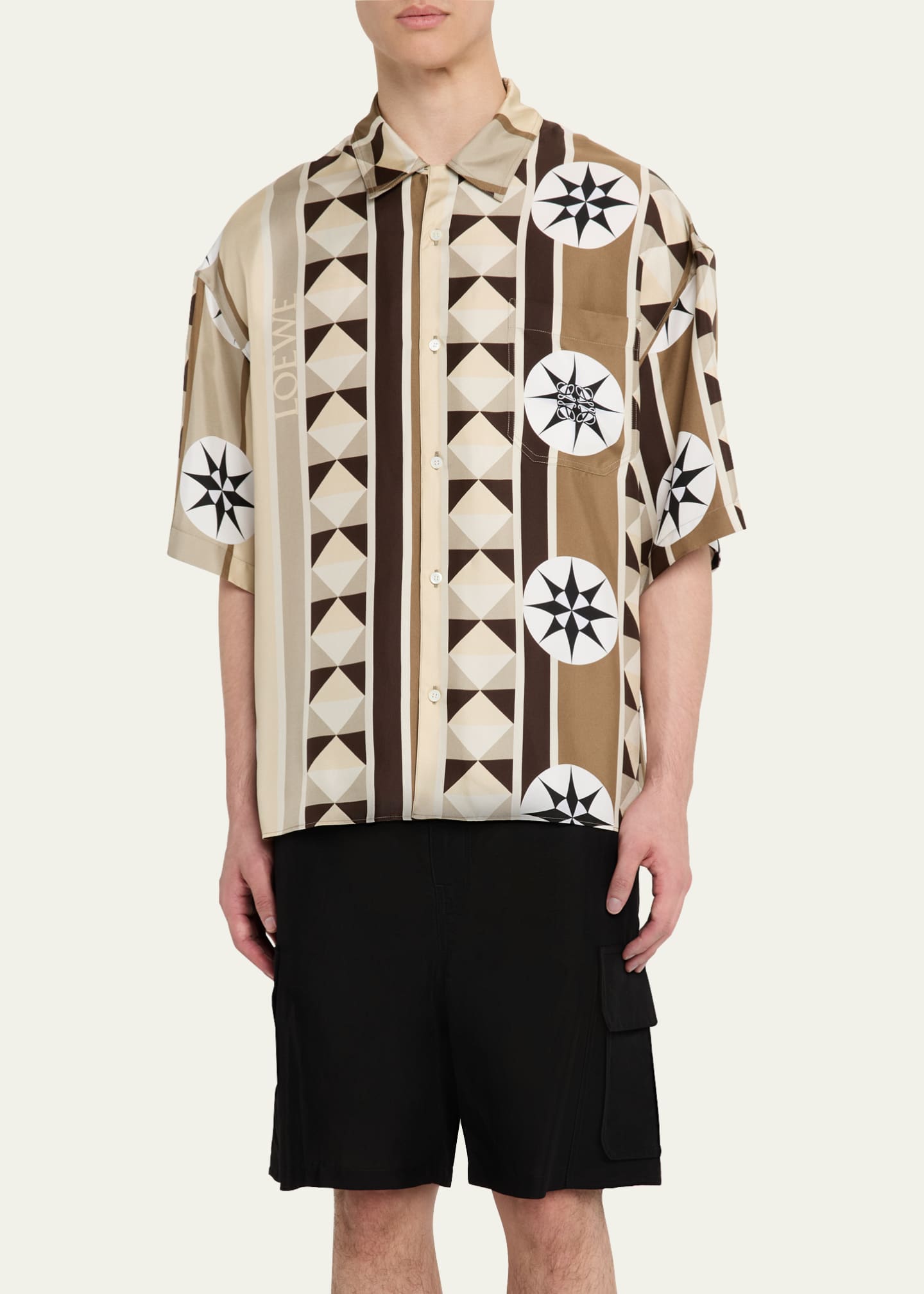 Loewe Men's Silk Compass Pocket Camp Shirt Image 4 of 5