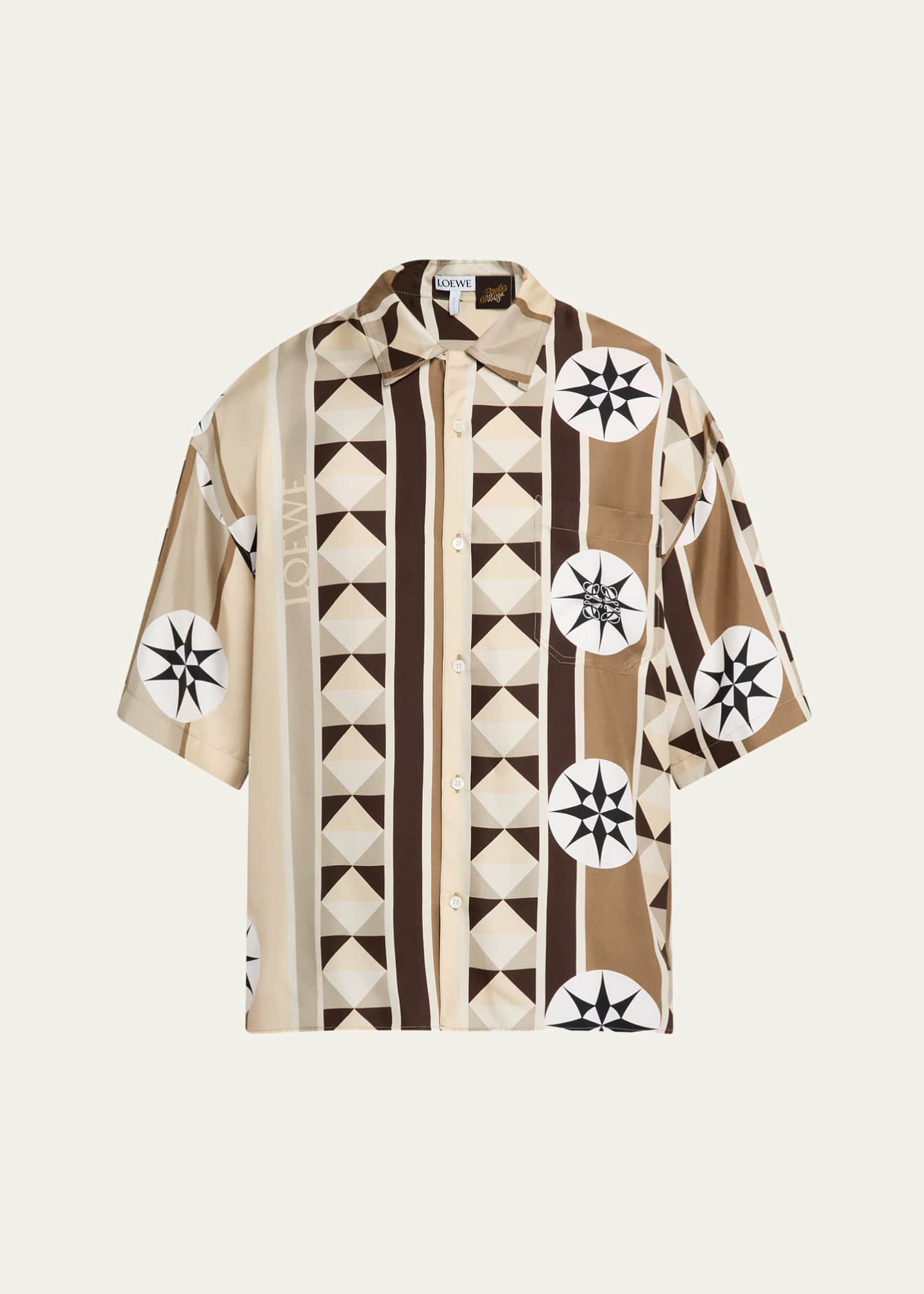 Loewe Men's Silk Compass Pocket Camp Shirt Image 1 of 5