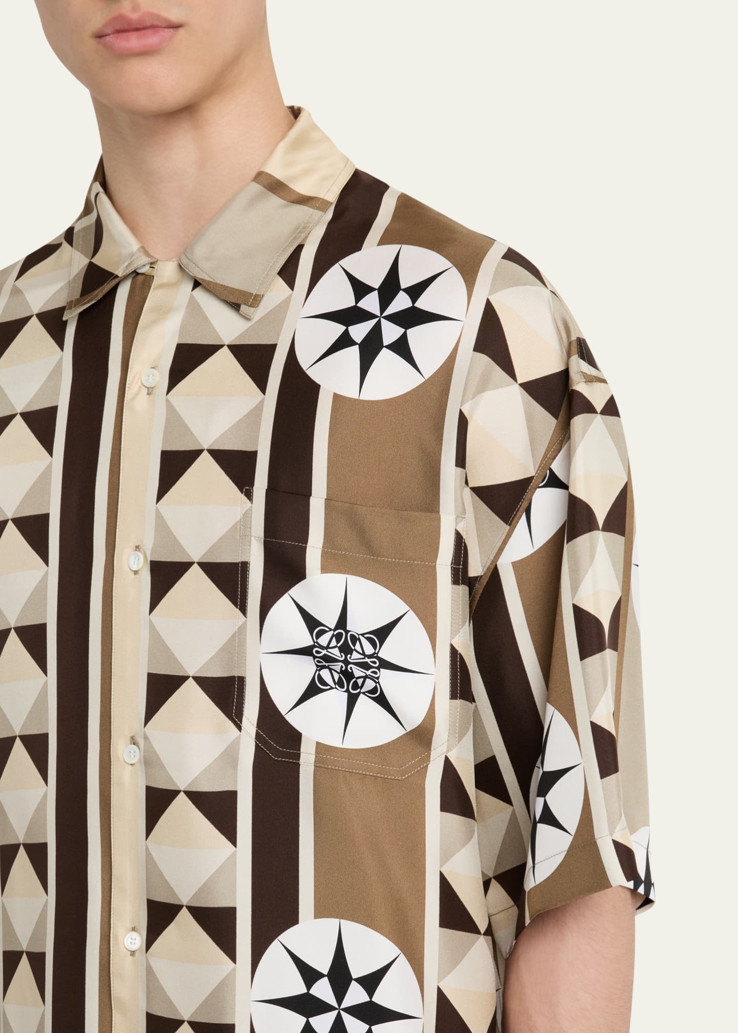Loewe Men's Silk Compass Pocket Camp Shirt Image 5 of 5