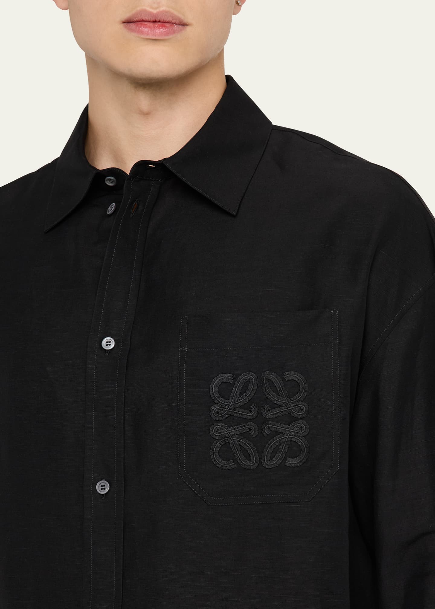 Loewe Men's Anagram Pocket Sport Shirt Image 5 of 5