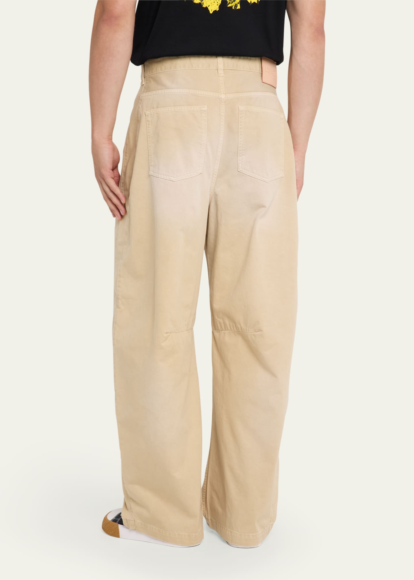 Loewe Men's Faded Cotton Barrel Pants Image 3 of 5
