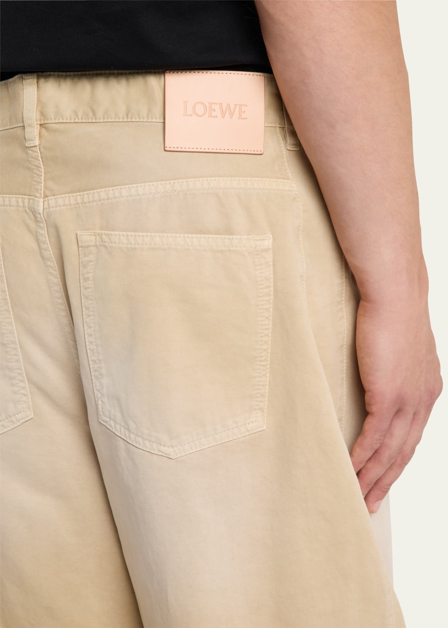 Loewe Men's Faded Cotton Barrel Pants Image 5 of 5