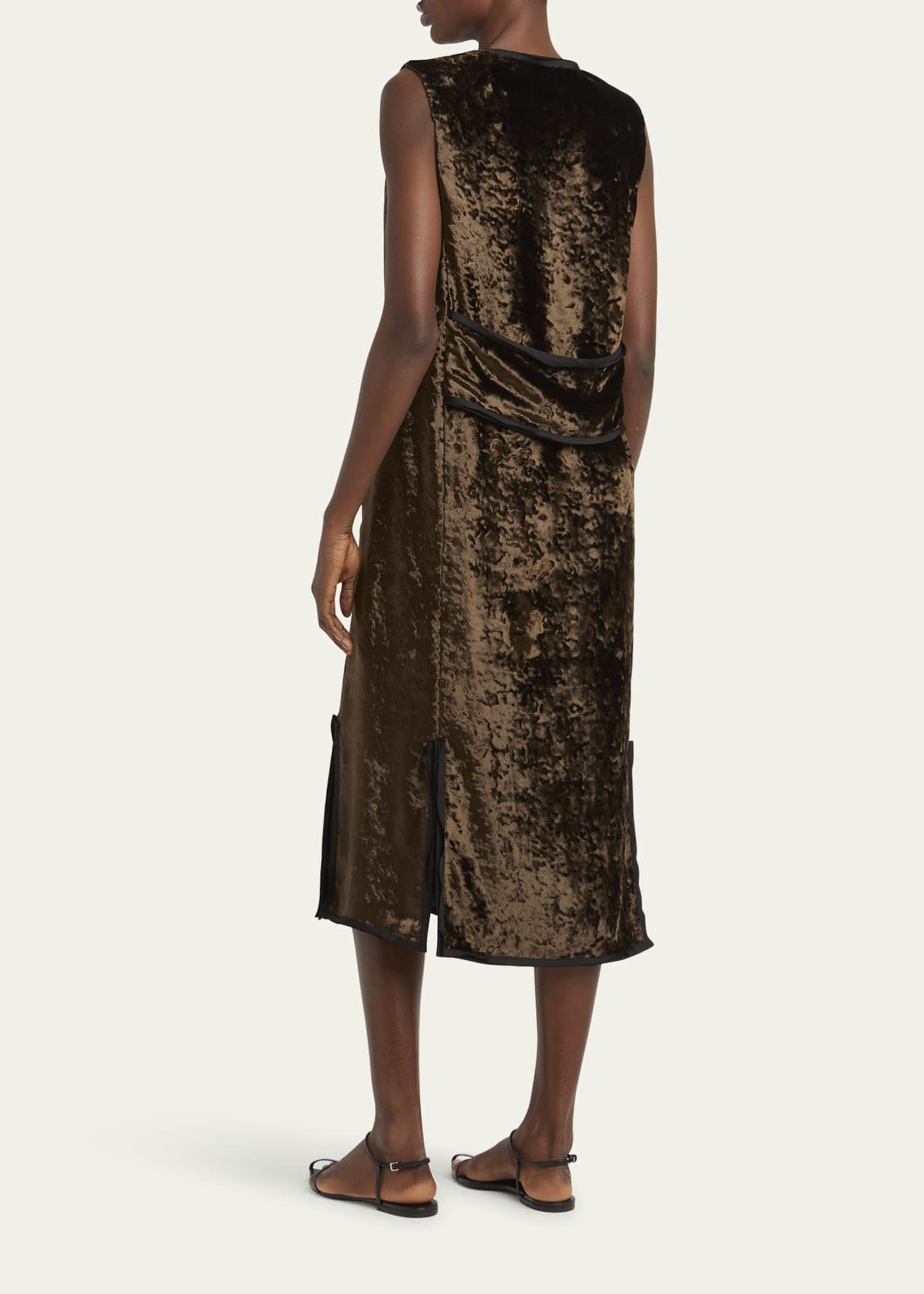 Jil Sander Deep V Neckline Straight Volume Dress Image 3 of 5