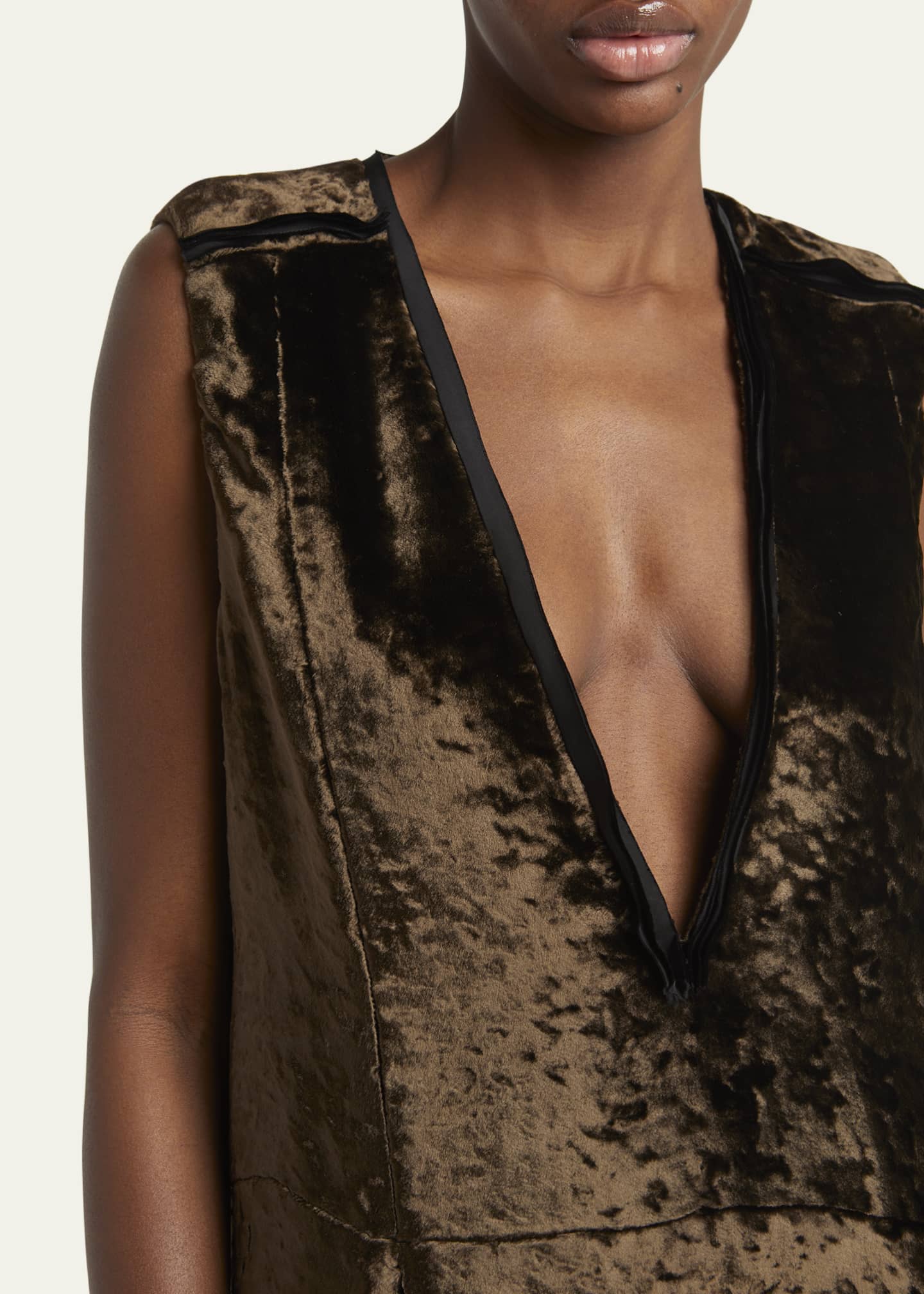 Jil Sander Deep V Neckline Straight Volume Dress Image 5 of 5