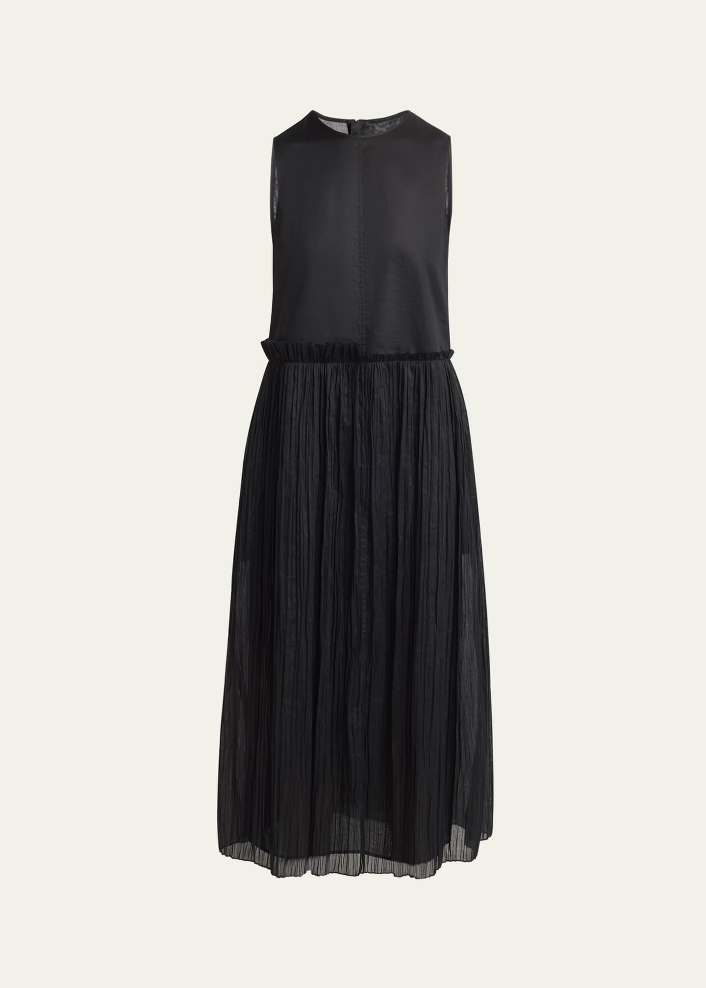 【関税込み】JIL SANDER Pleated skirt dress Jil Sander Ruffle Waist Dress With Pleated Skirt - Bergdorf