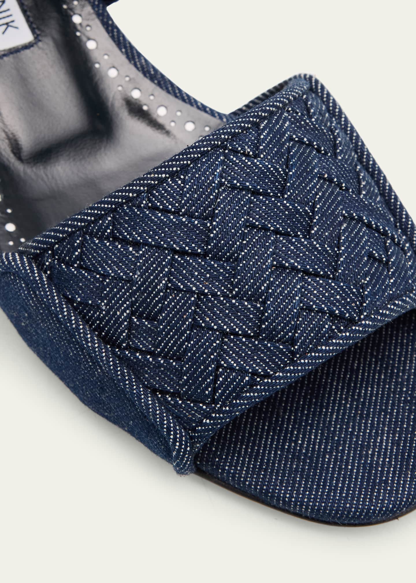Manolo Blahnik Chambray Vibius Den Buckle-Strap Sandals Image 3 of 4