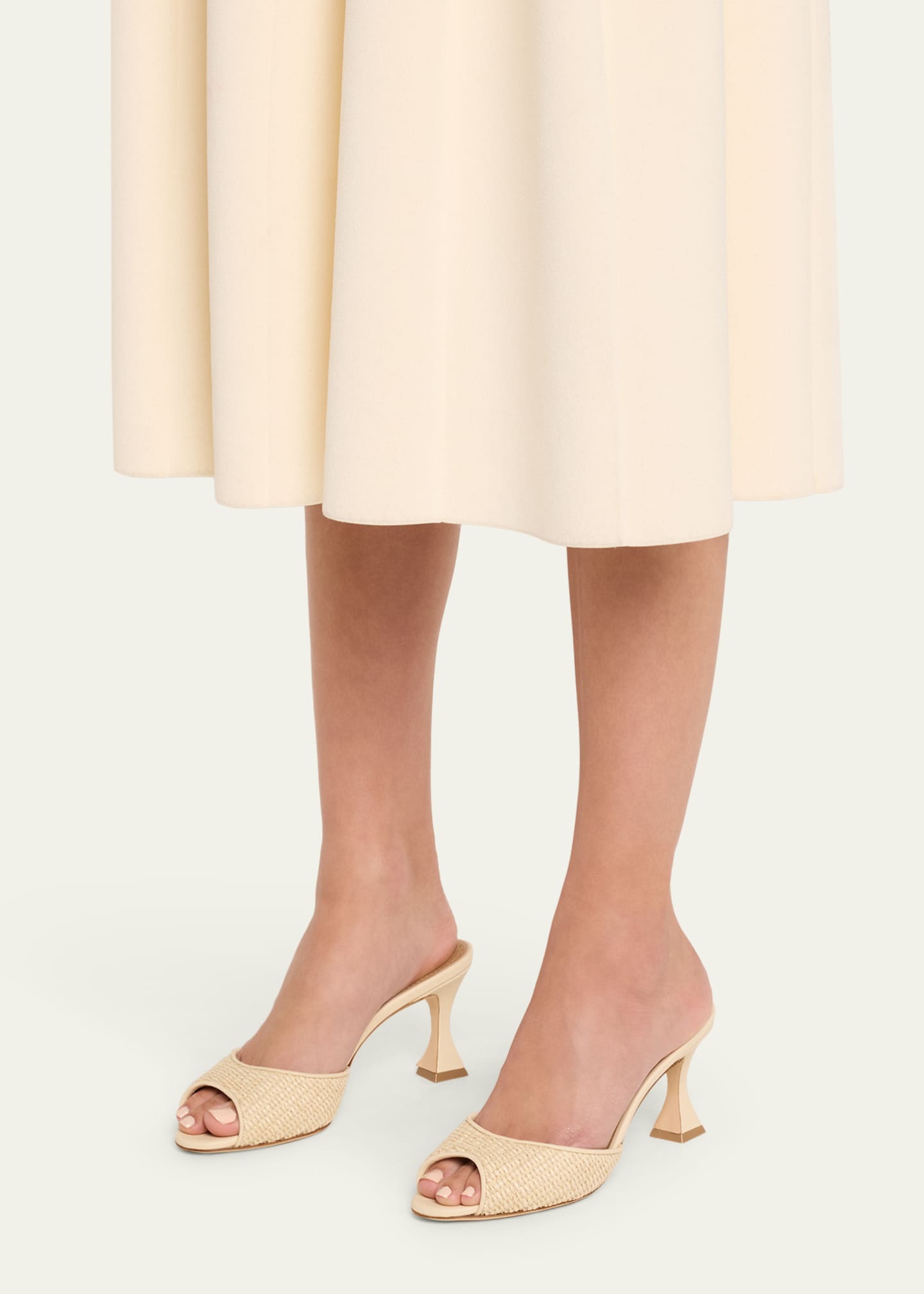 Manolo Blahnik Raffia Jadara Slide Sandals Image 2 of 6