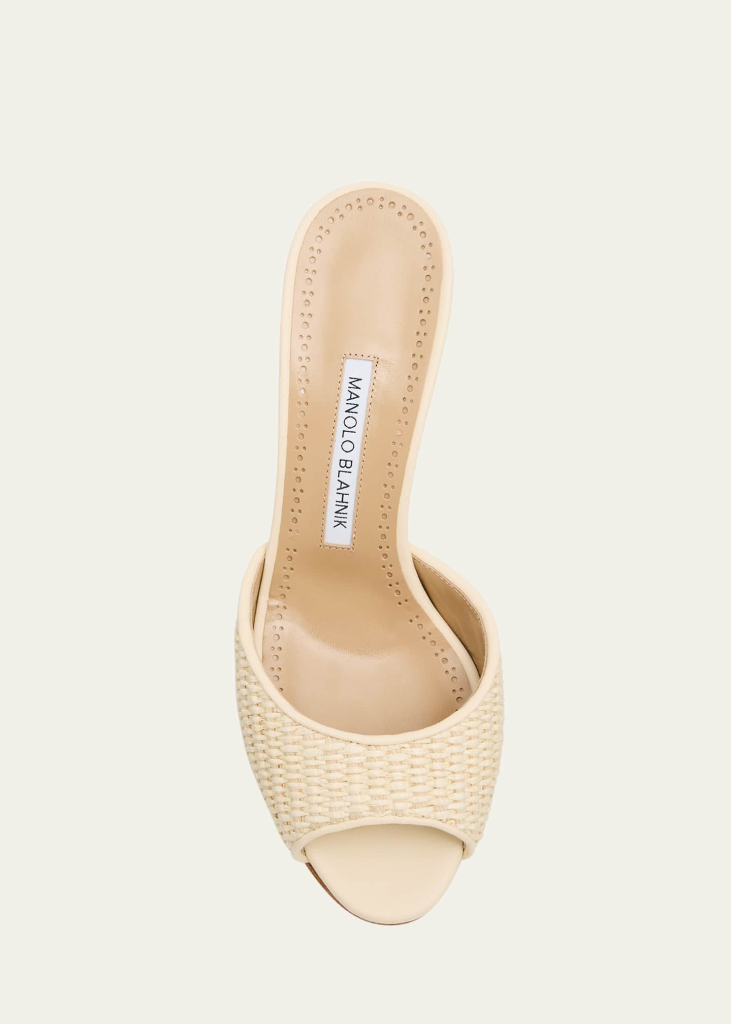 Manolo Blahnik Raffia Jadara Slide Sandals Image 6 of 6