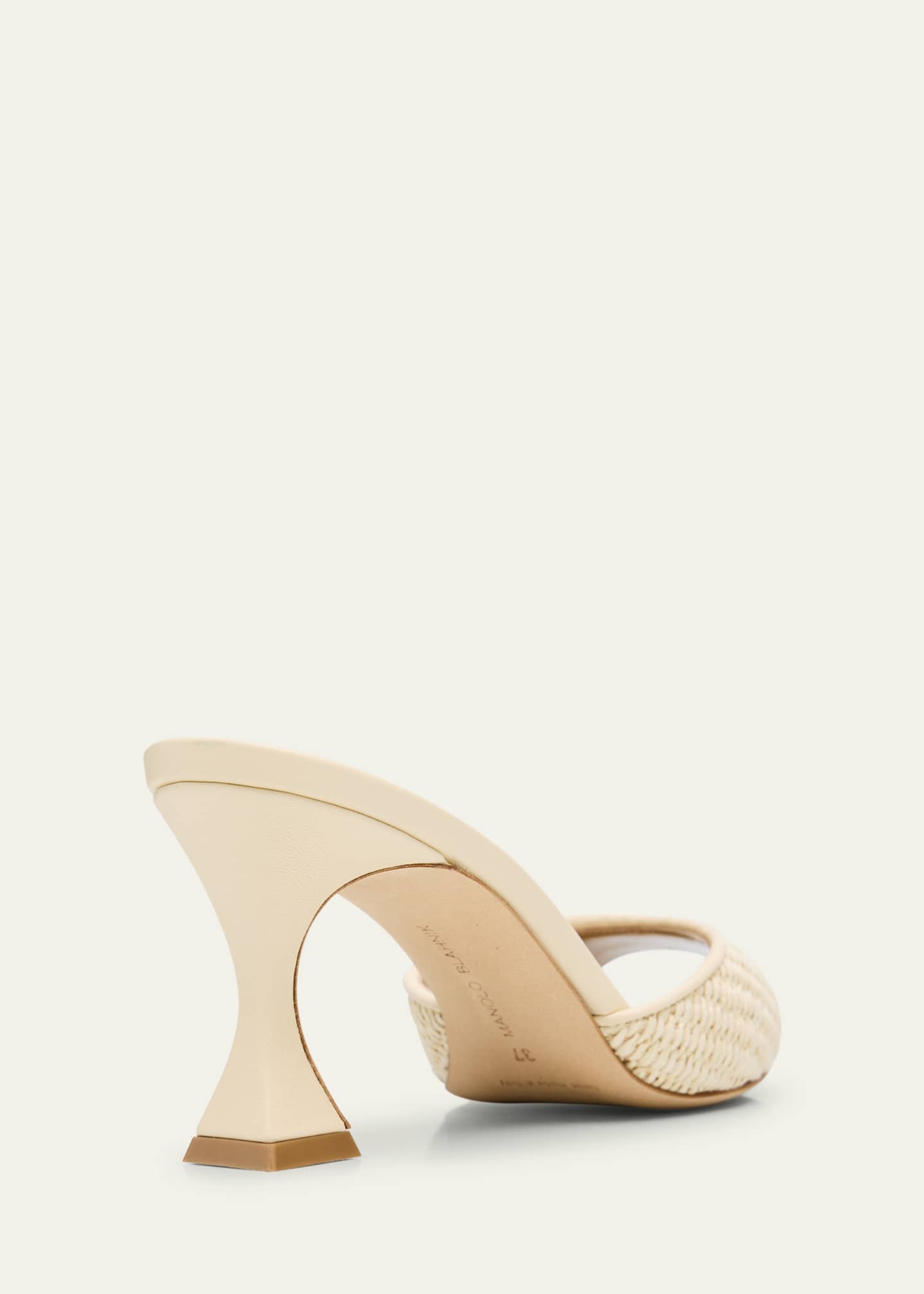 Manolo Blahnik Raffia Jadara Slide Sandals Image 5 of 6