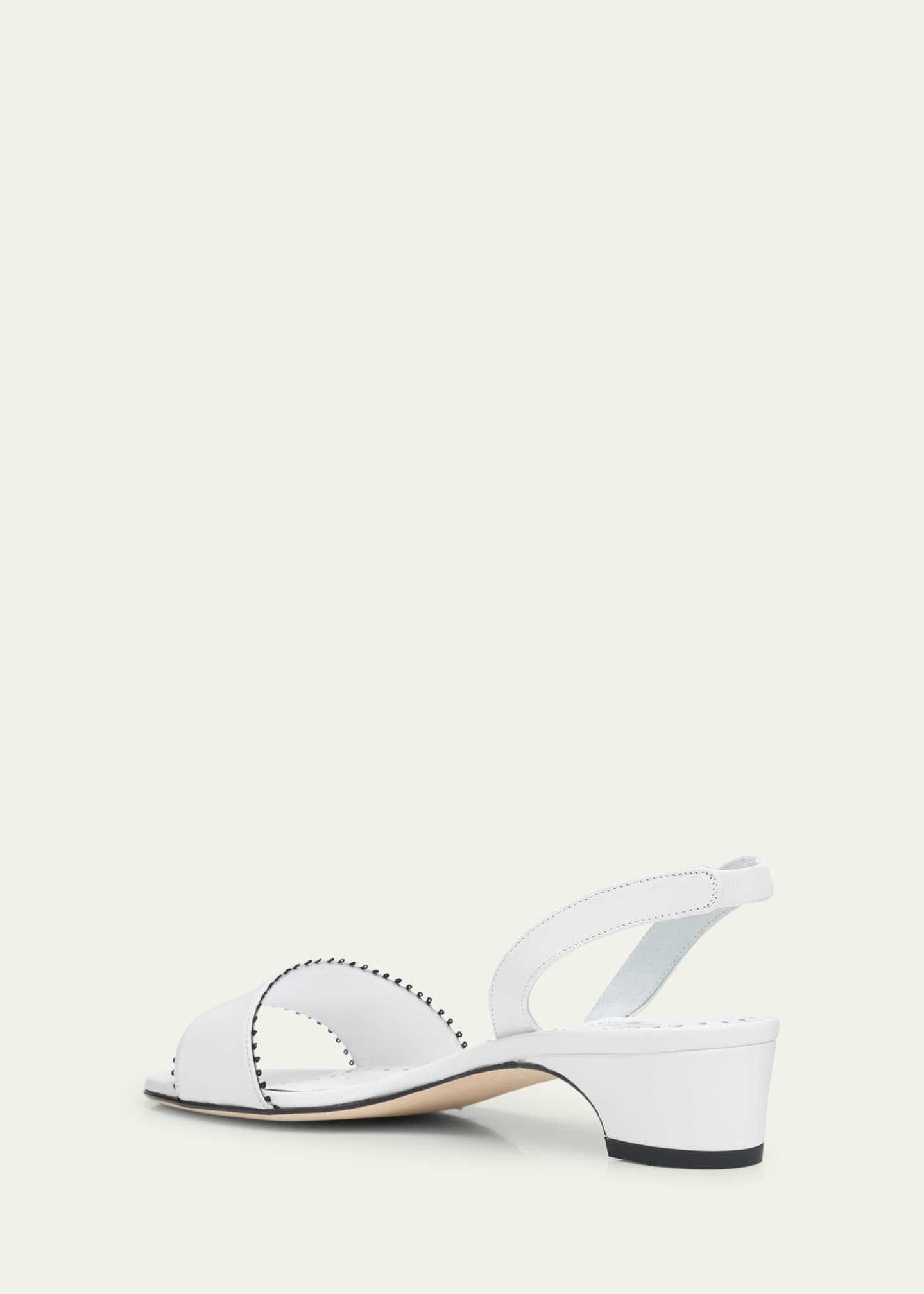 Manolo Blahnik Patobar Leather Slingback Sandals Image 2 of 4