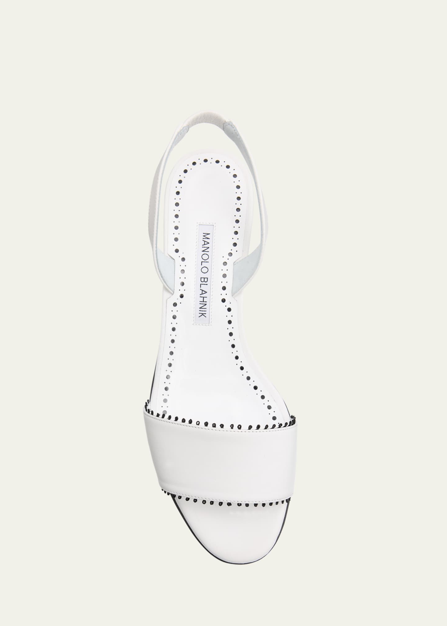 Manolo Blahnik Patobar Leather Slingback Sandals Image 4 of 4