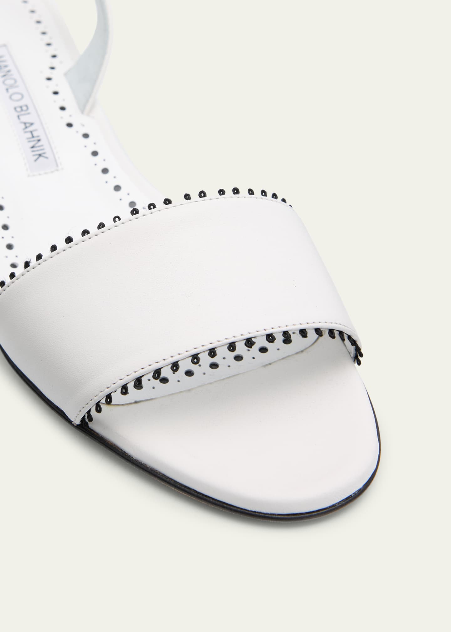 Manolo Blahnik Patobar Leather Slingback Sandals Image 3 of 4