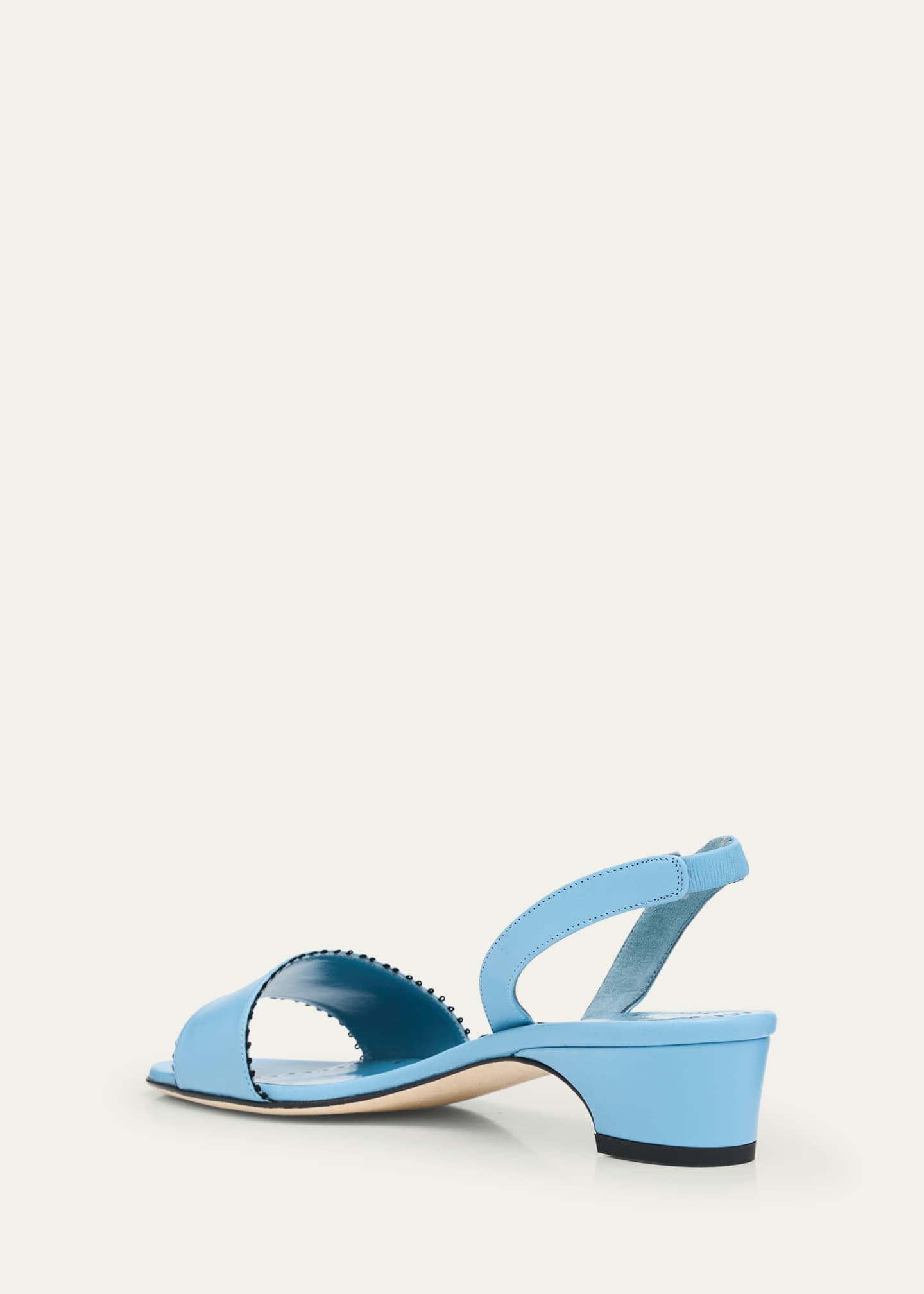 Manolo Blahnik Patobar Leather Slingback Sandals Image 2 of 4