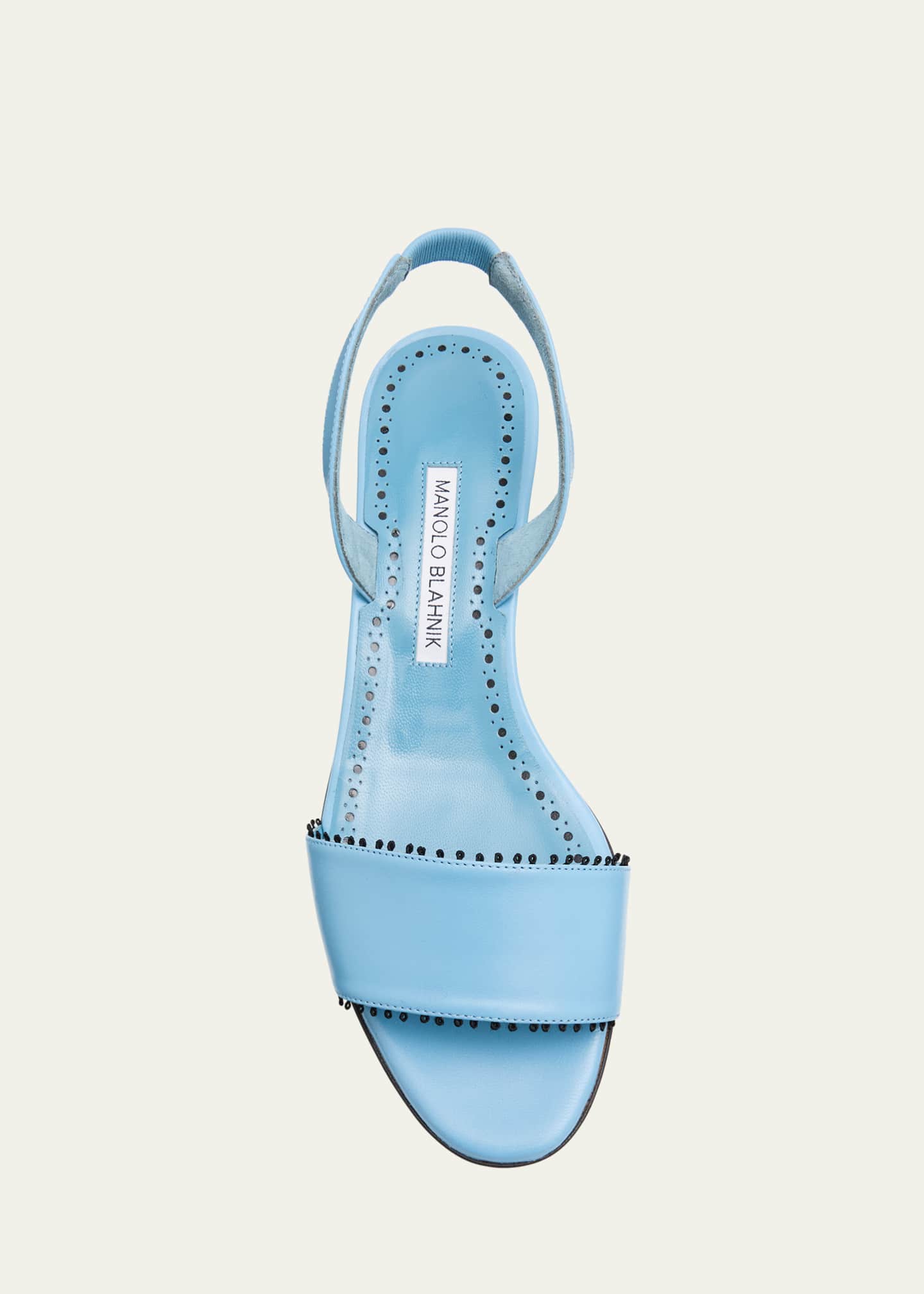 Manolo Blahnik Patobar Leather Slingback Sandals Image 4 of 4