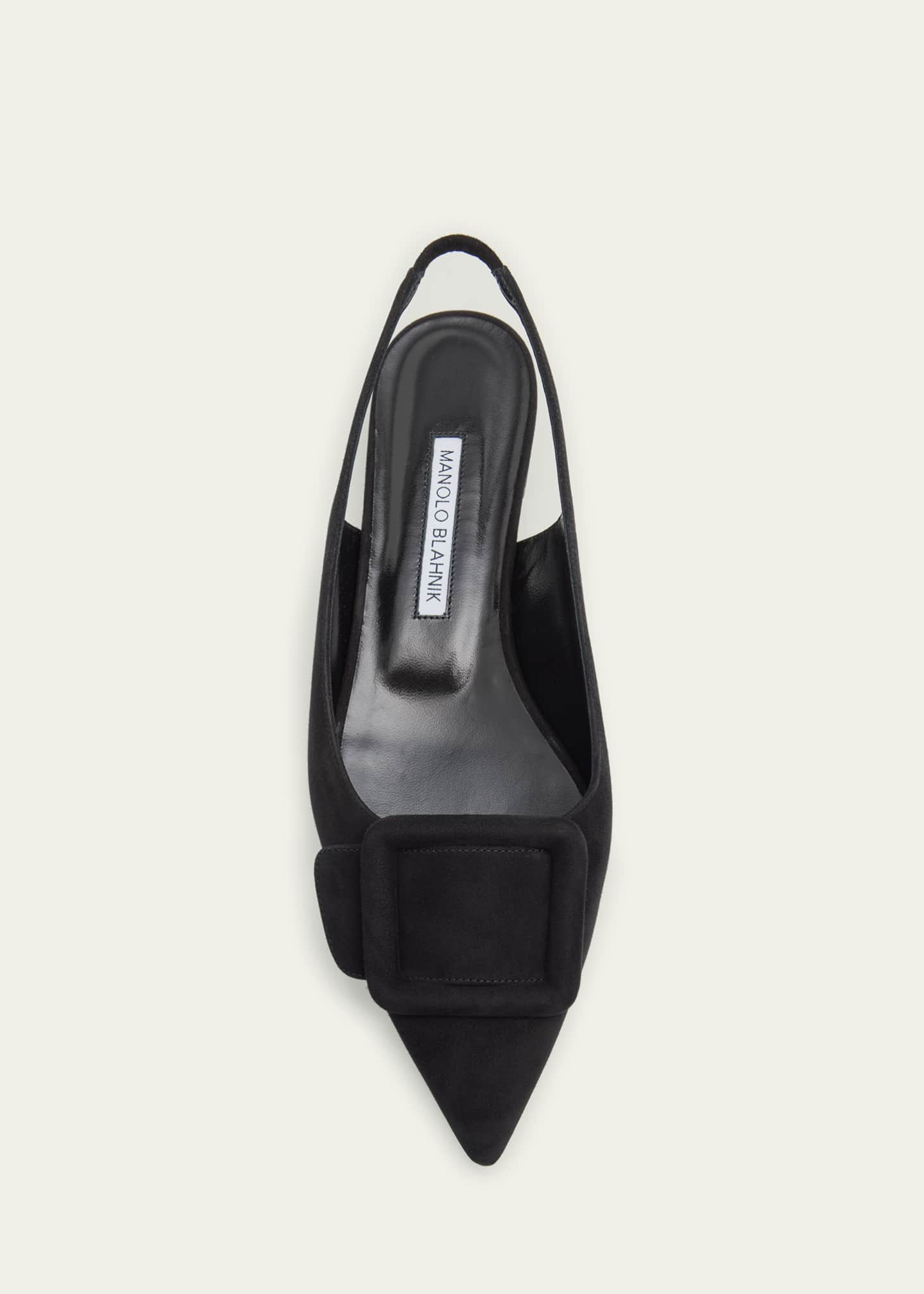 Manolo Blahnik Maylura Suede Slingback Ballerina Flats Image 6 of 6