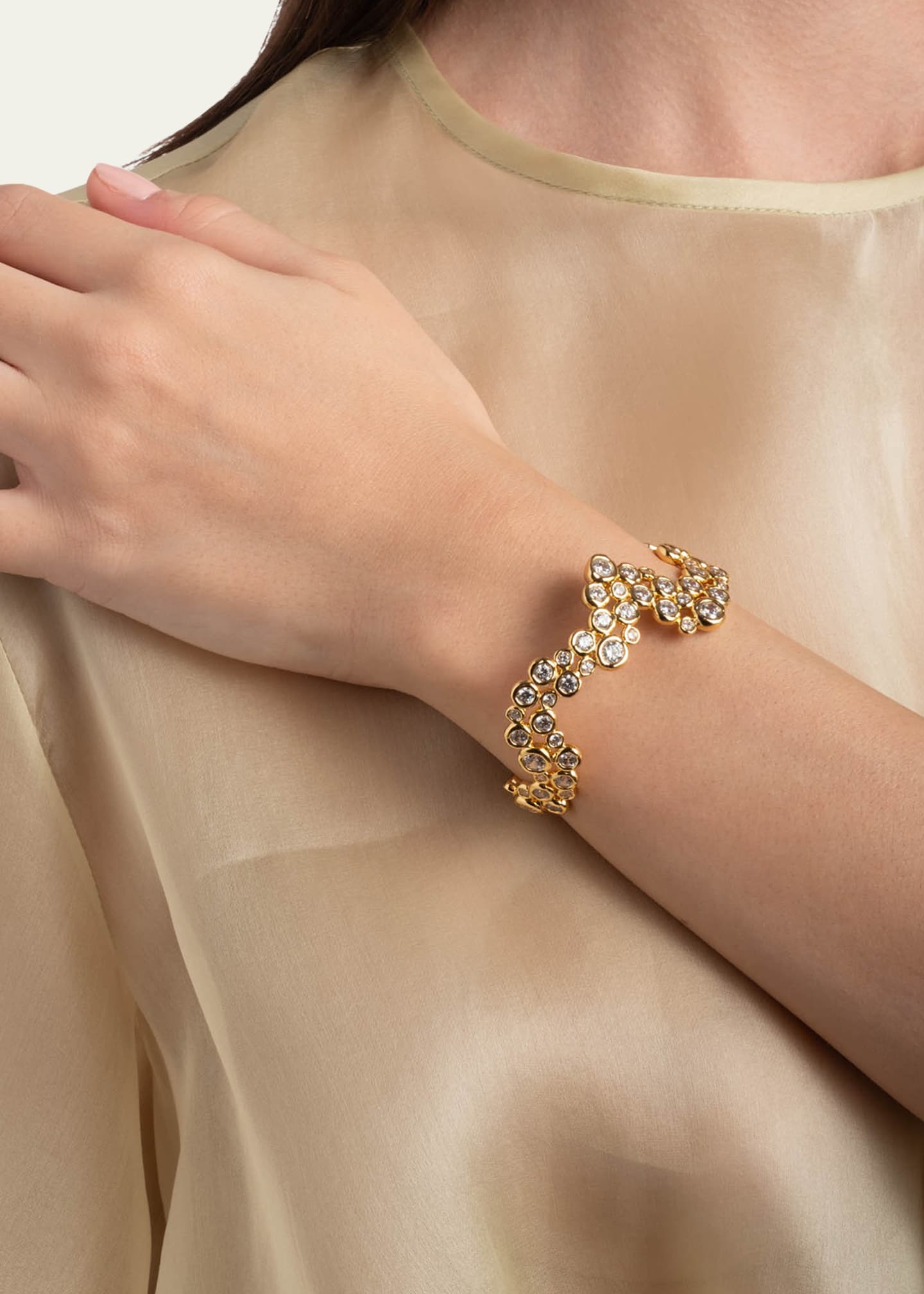 Alexis Bittar Asterales Cubic Zirconia Wave Cuff Bracelet Image 2 of 4