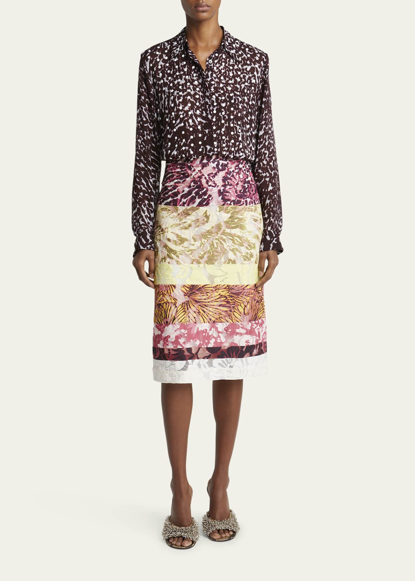 Dries Van Noten Chowy Polka-Dot Button-Down Shirt Image 2 of 5