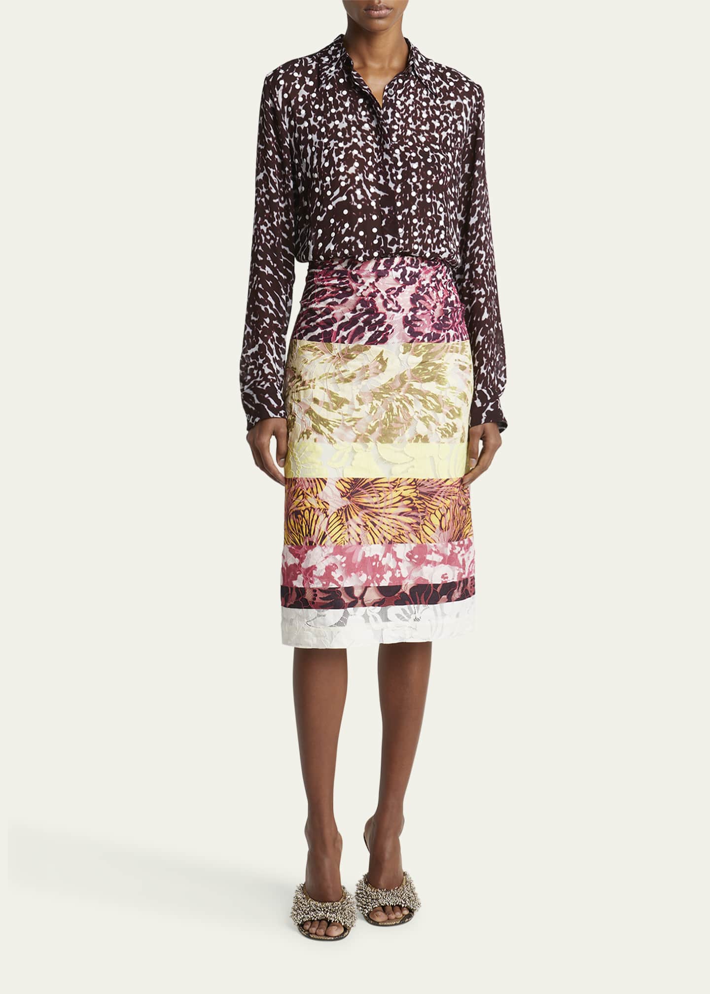 Dries Van Noten Stan Printed Midi Skirt Image 2 of 5