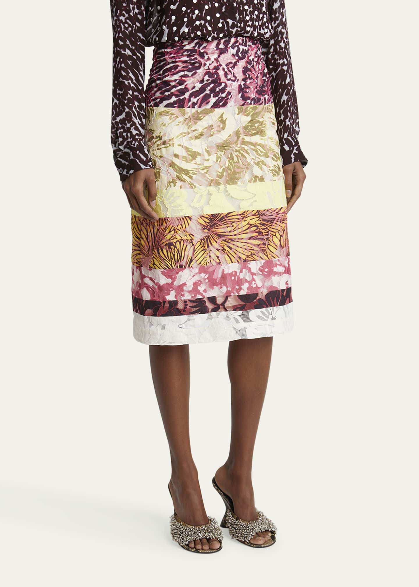 Dries Van Noten Stan Printed Midi Skirt Image 4 of 5