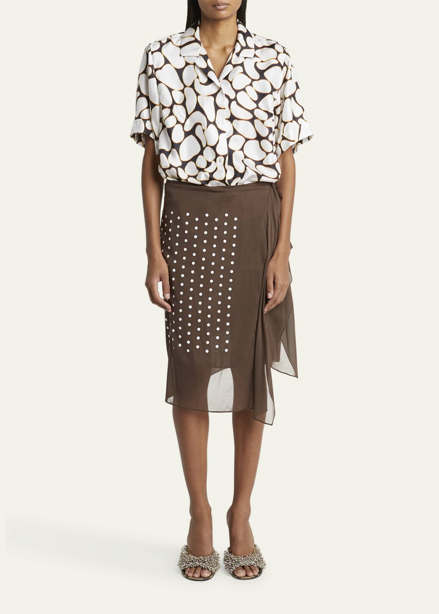 Dries Van Noten Clive Printed Button Down Silk Shirt Image 2 of 5