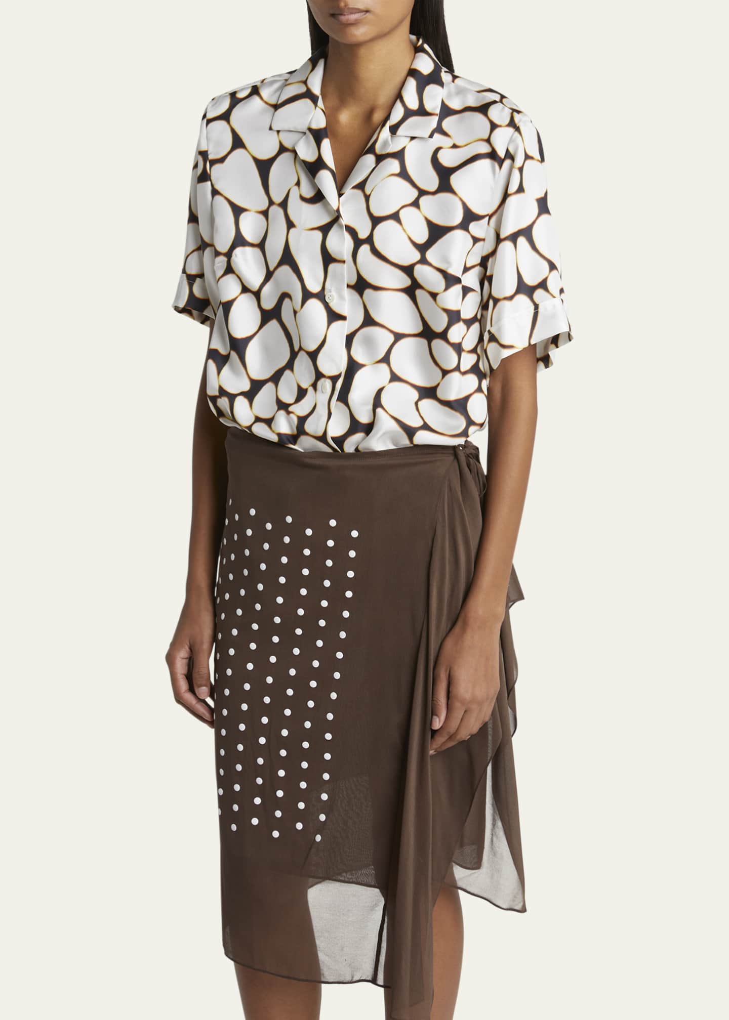 Dries Van Noten Clive Printed Button Down Silk Shirt Image 4 of 5