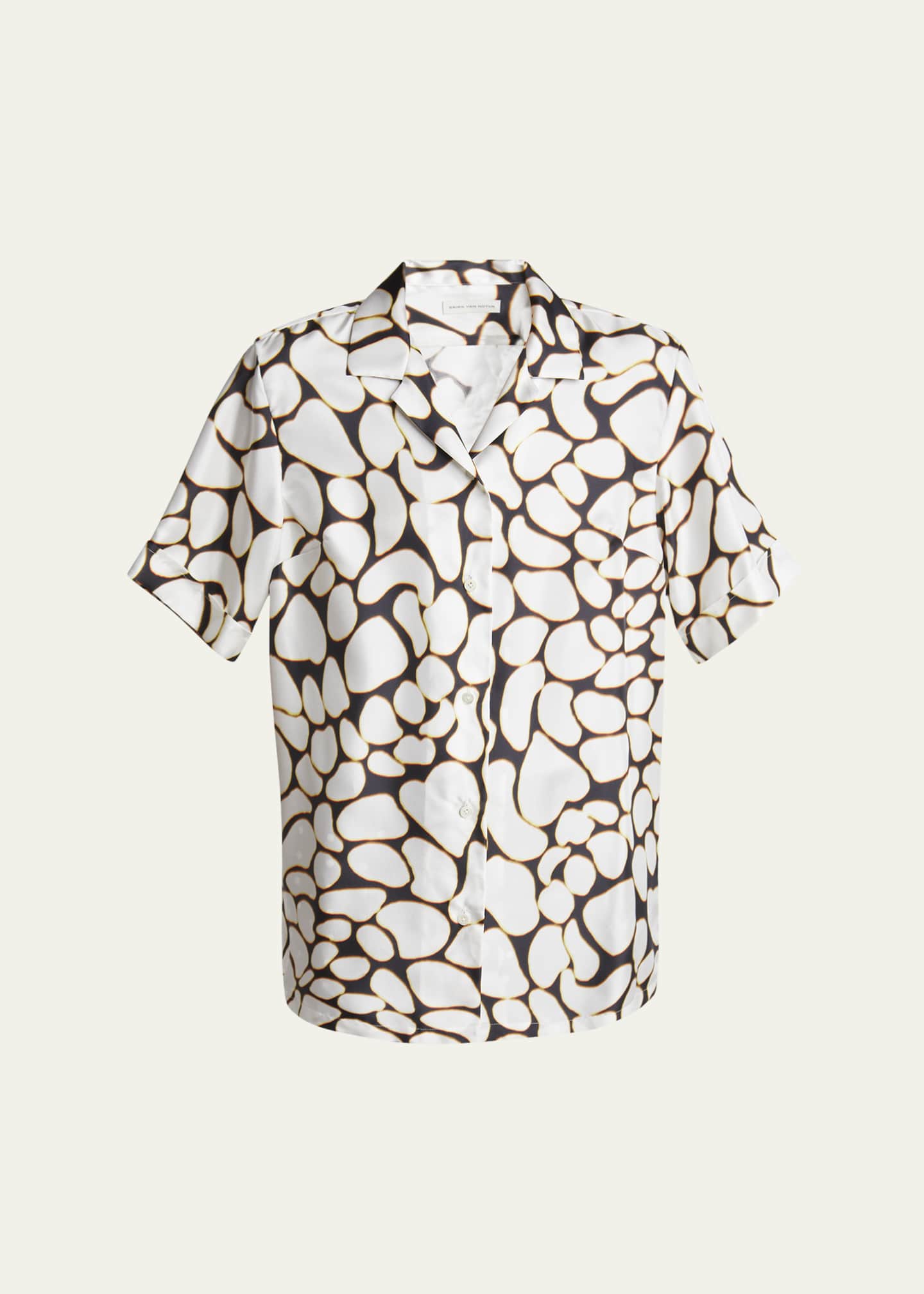 Dries Van Noten Clive Printed Button Down Silk Shirt Image 1 of 5