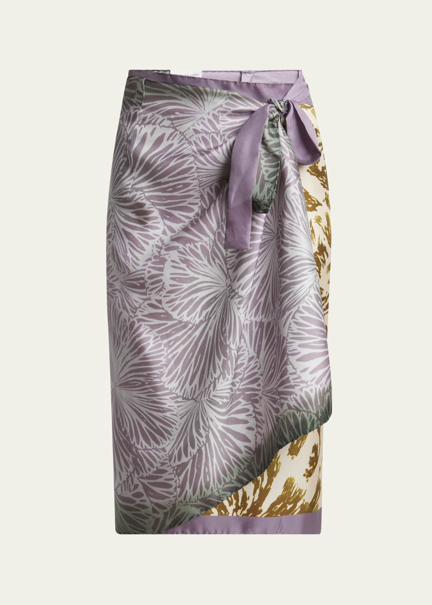 Dries Van Noten Printed Silk Wrap Skirt Image 1 of 5