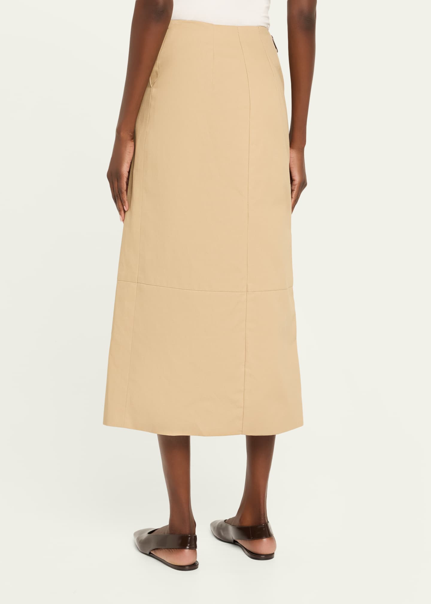 Brandon Maxwell Avery Side-Zip Midi Skirt - Bergdorf Goodman