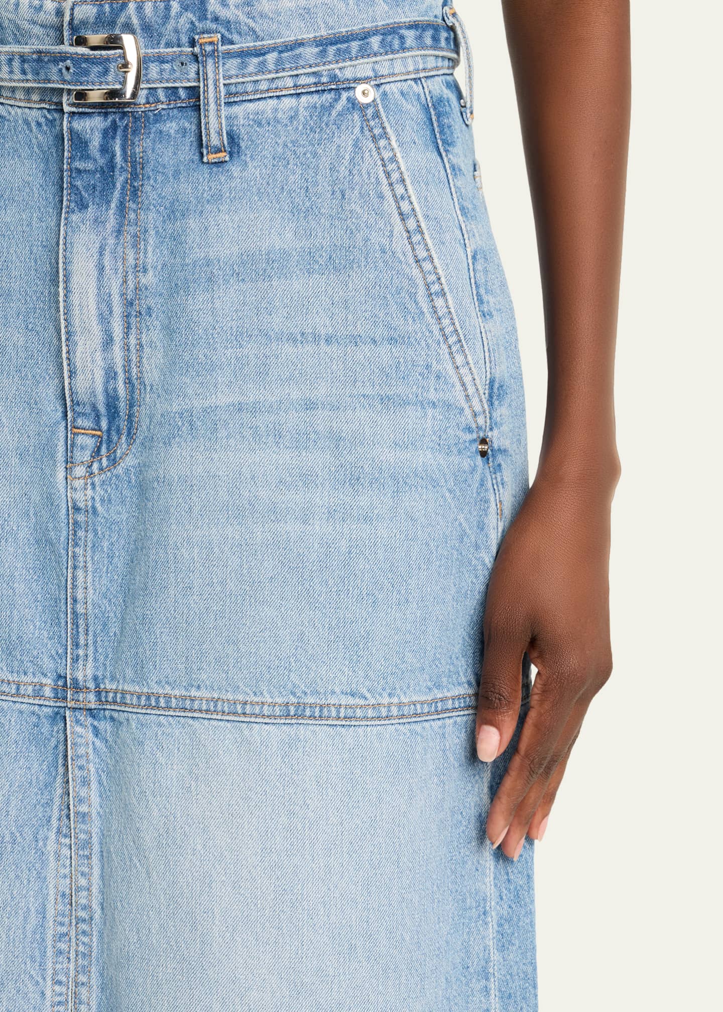 【BAON】Purderie denim midi skirt Garter Belt Denim Skirt – Coperni
