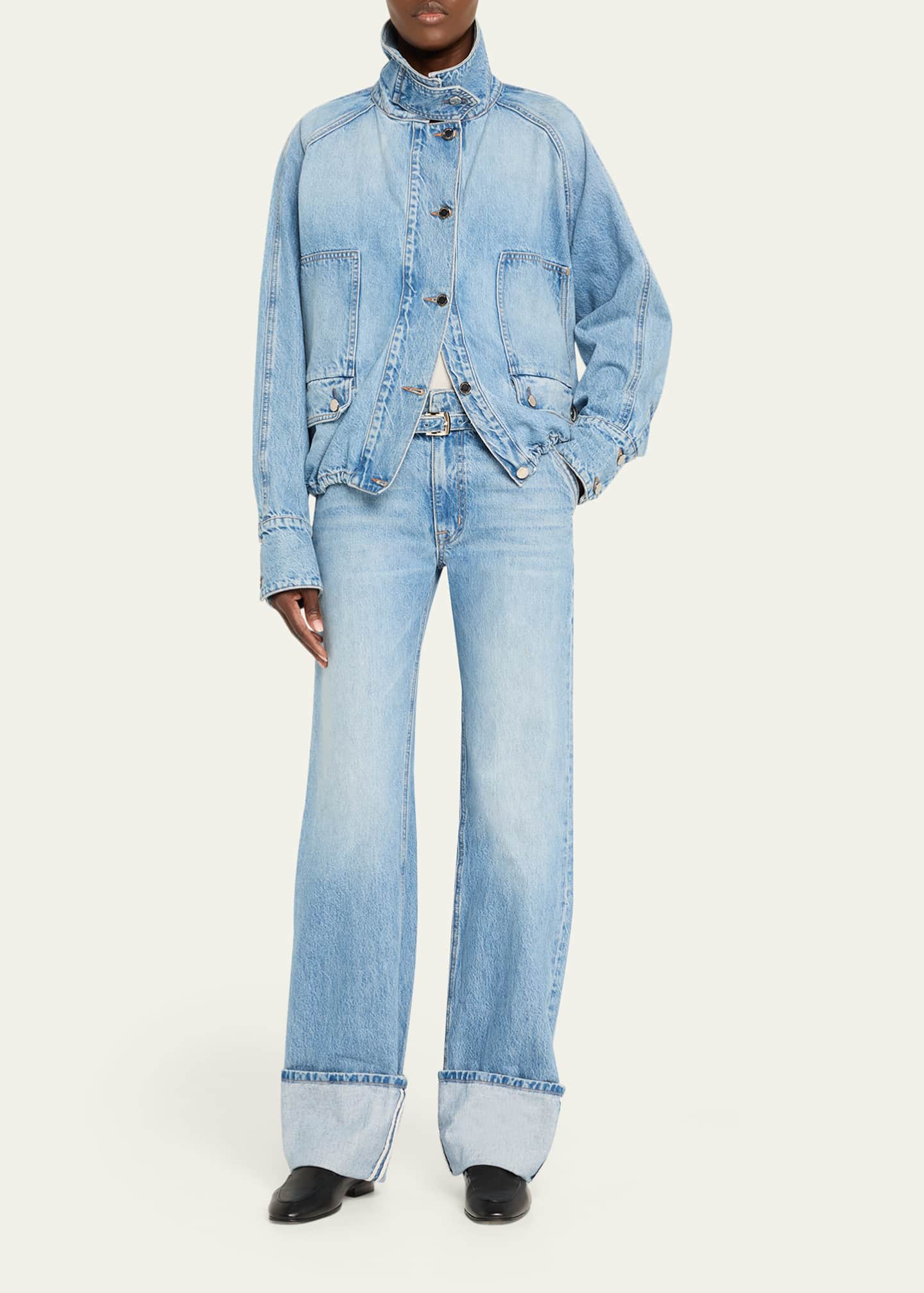 Brandon Maxwell Harper Denim Balloon Jacket Image 2 of 5