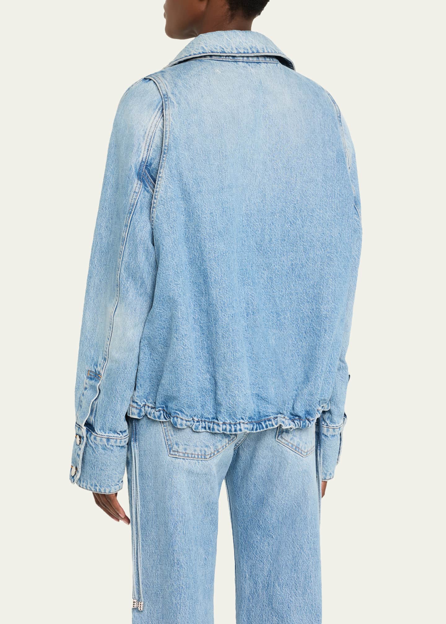 Brandon Maxwell Harper Denim Balloon Jacket Image 3 of 5