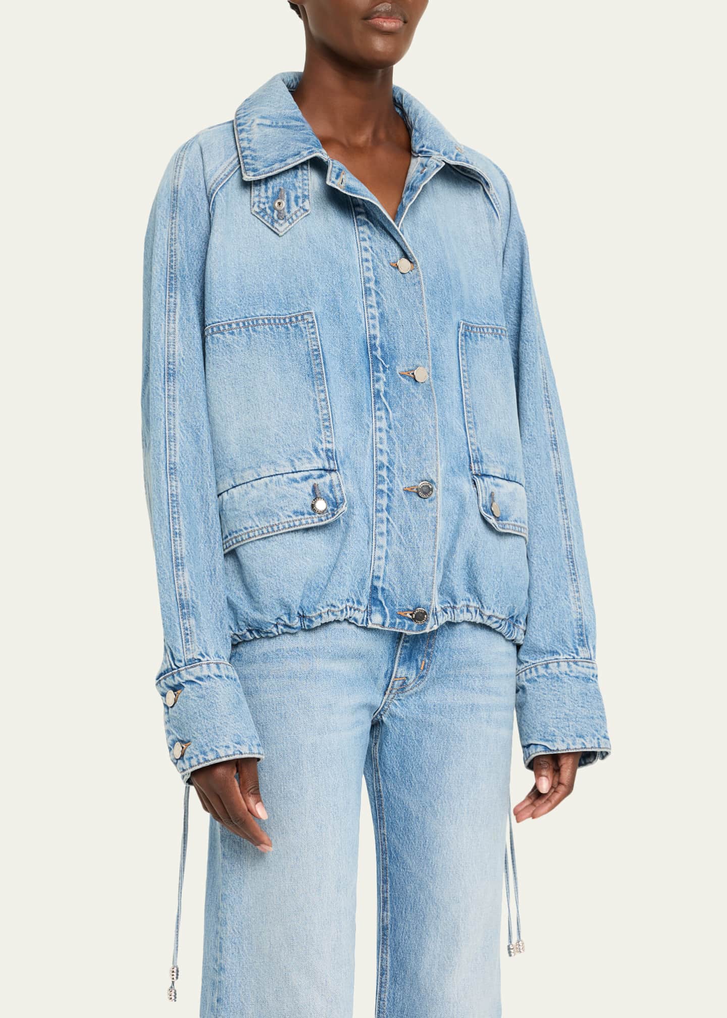 Brandon Maxwell Harper Denim Balloon Jacket Image 4 of 5