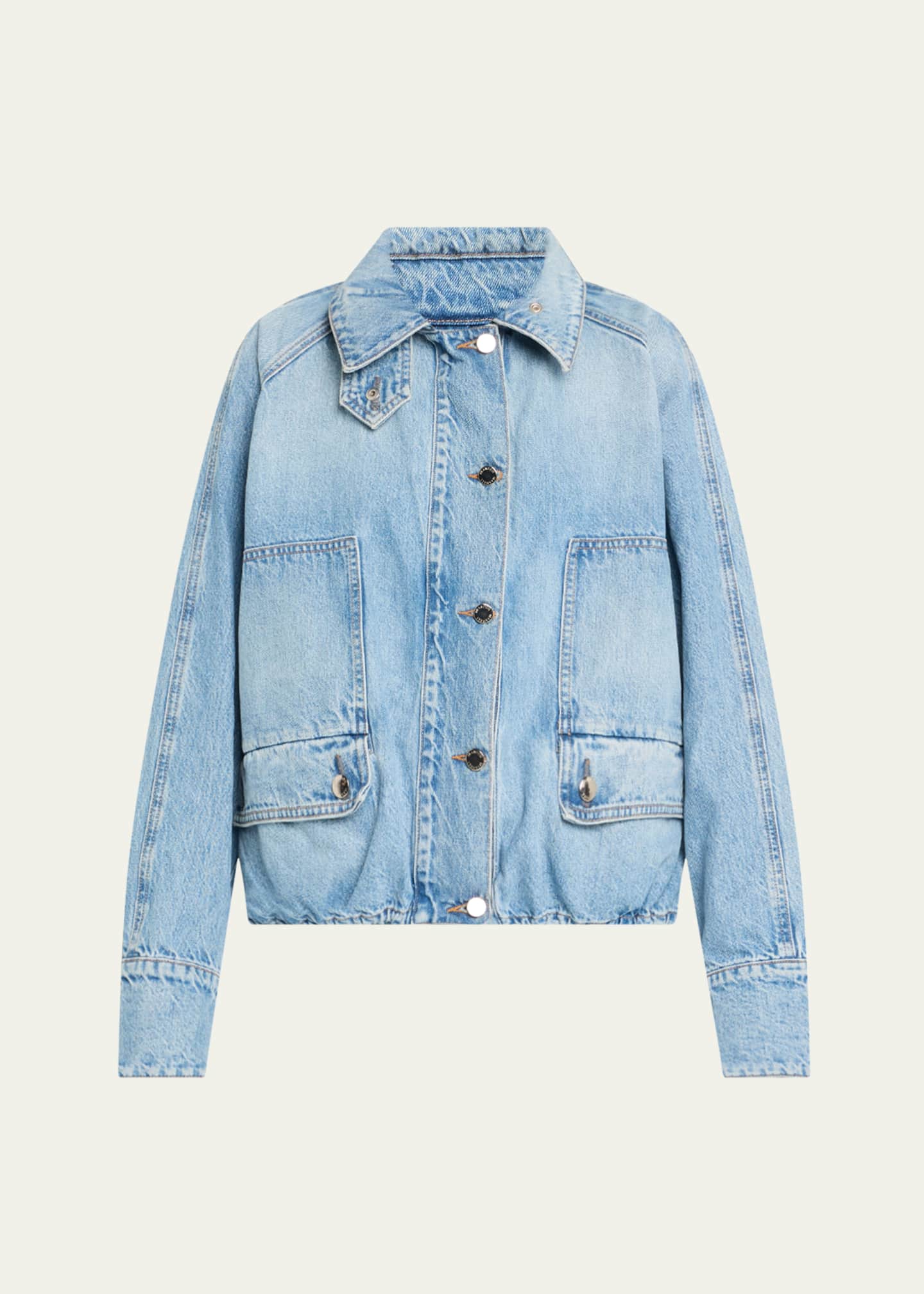 Brandon Maxwell Harper Denim Balloon Jacket Image 1 of 5