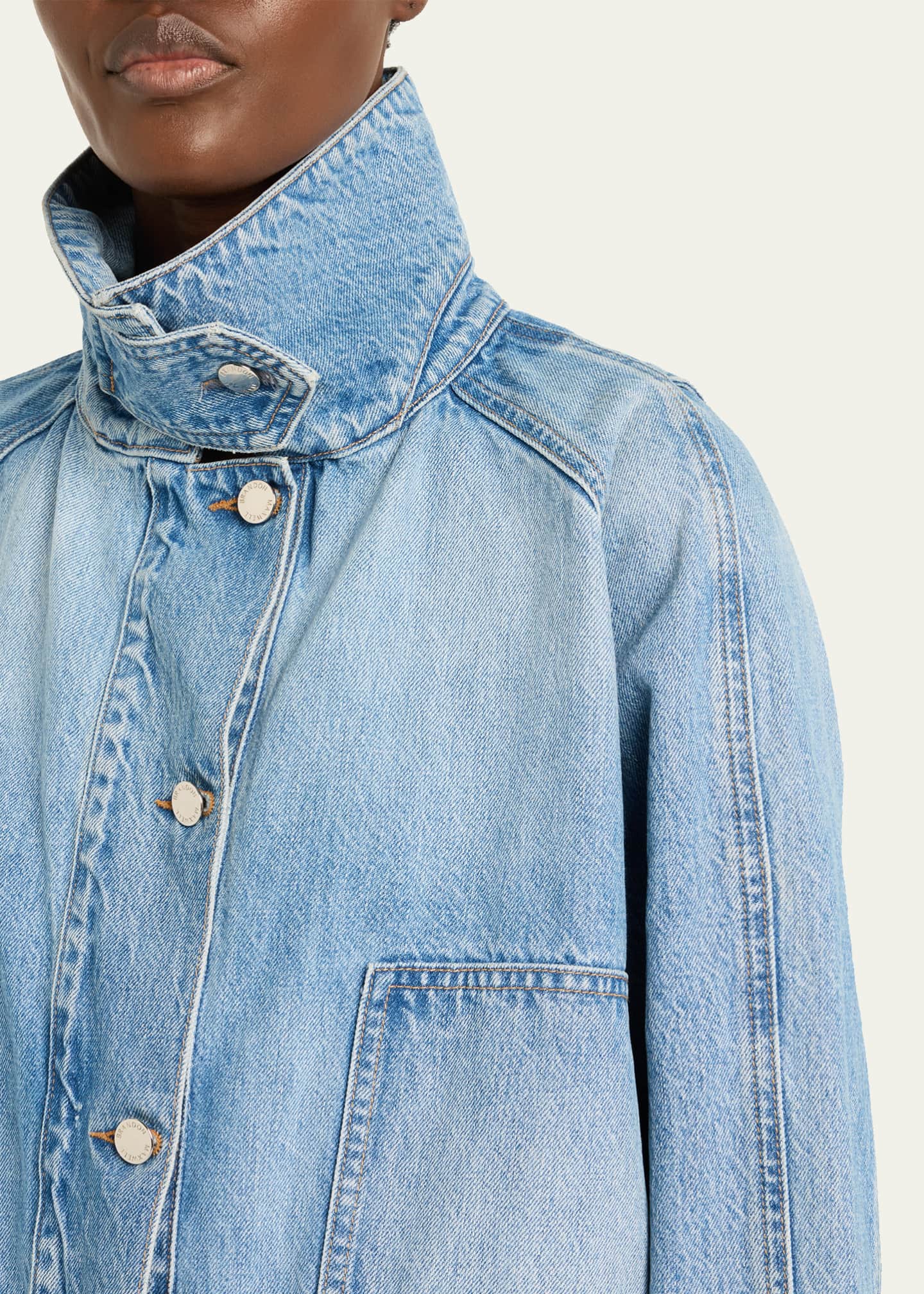 Brandon Maxwell Harper Denim Balloon Jacket Image 5 of 5