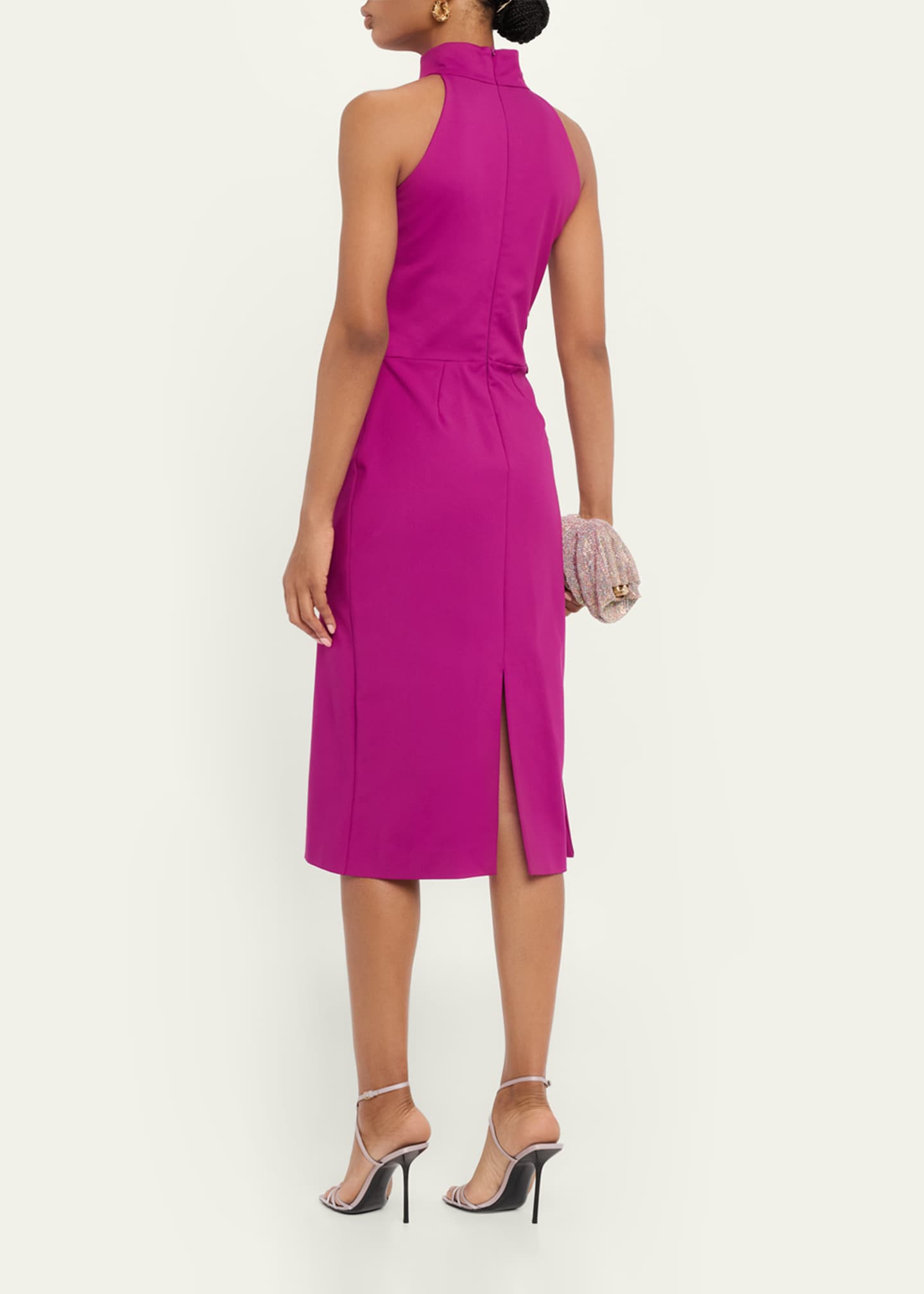 Chiara Boni La Petite Robe Sequin Floral Applique Halter Midi Dress -  Bergdorf Goodman