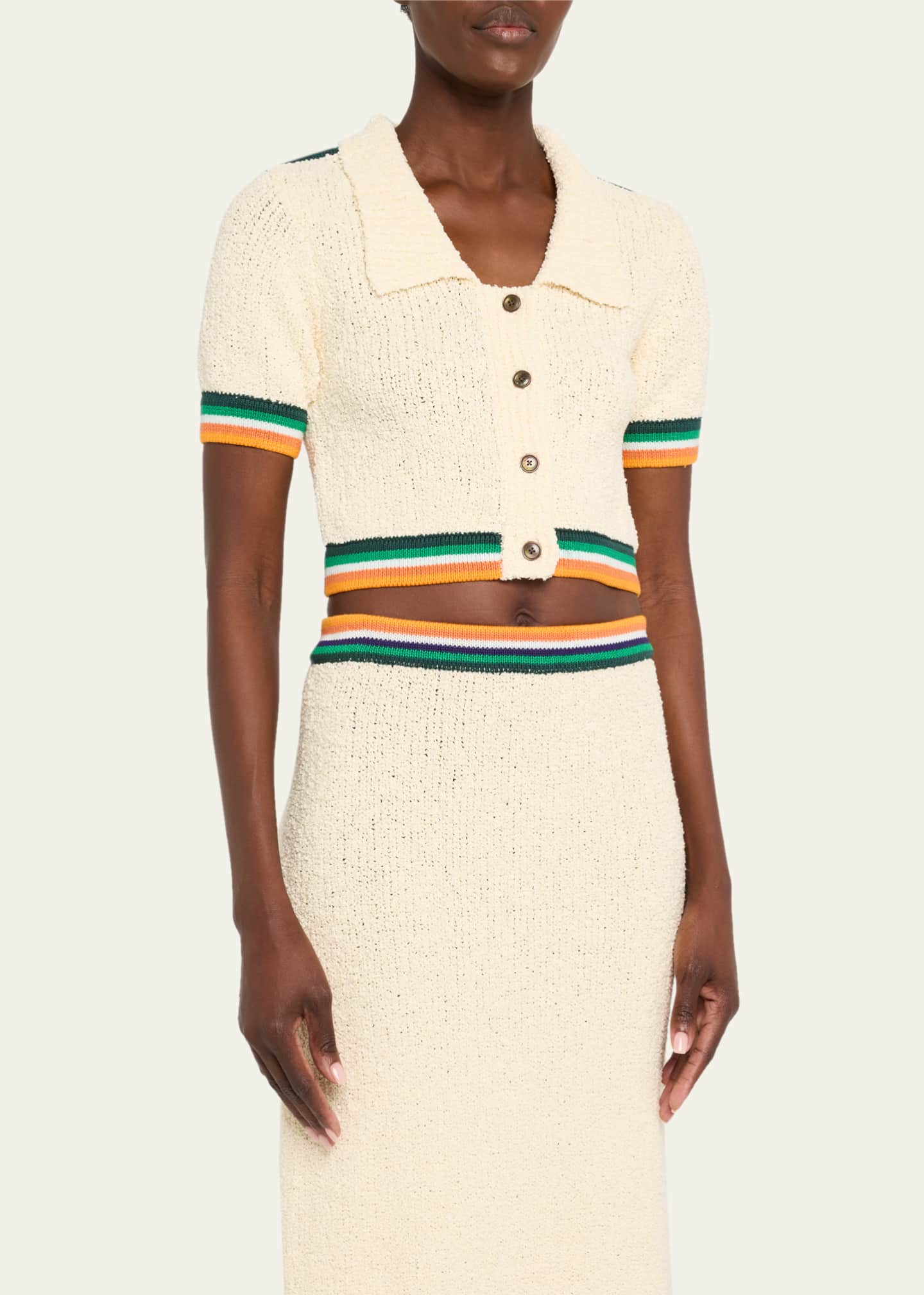 CHRISTOPHER JOHN ROGERS Cropped Boucle Polo Image 4 of 5
