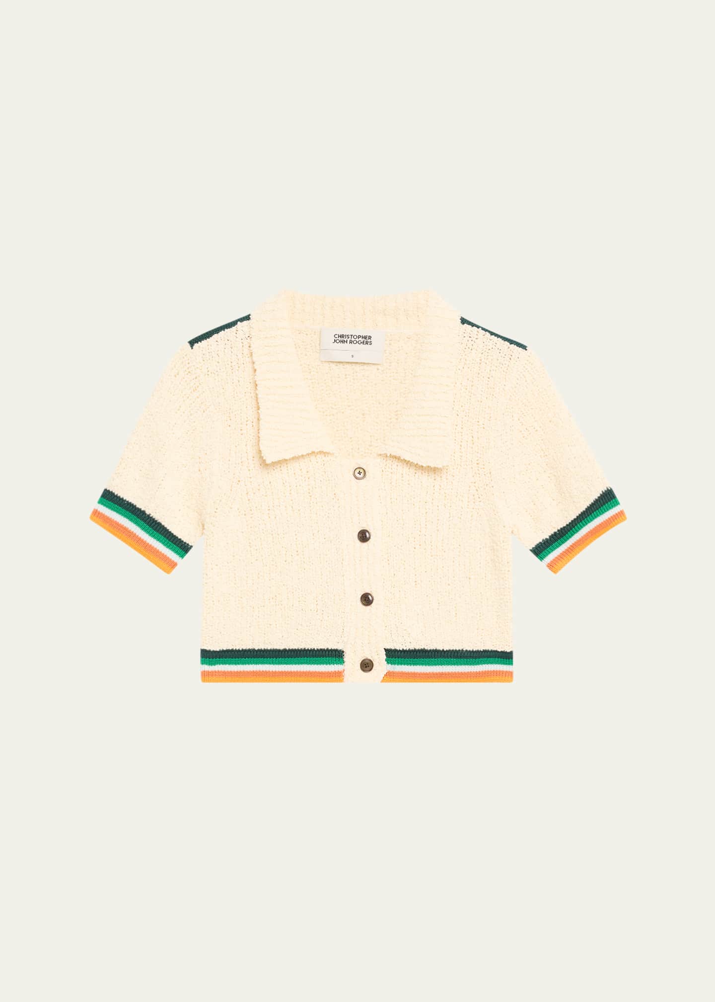 CHRISTOPHER JOHN ROGERS Cropped Boucle Polo Image 1 of 5
