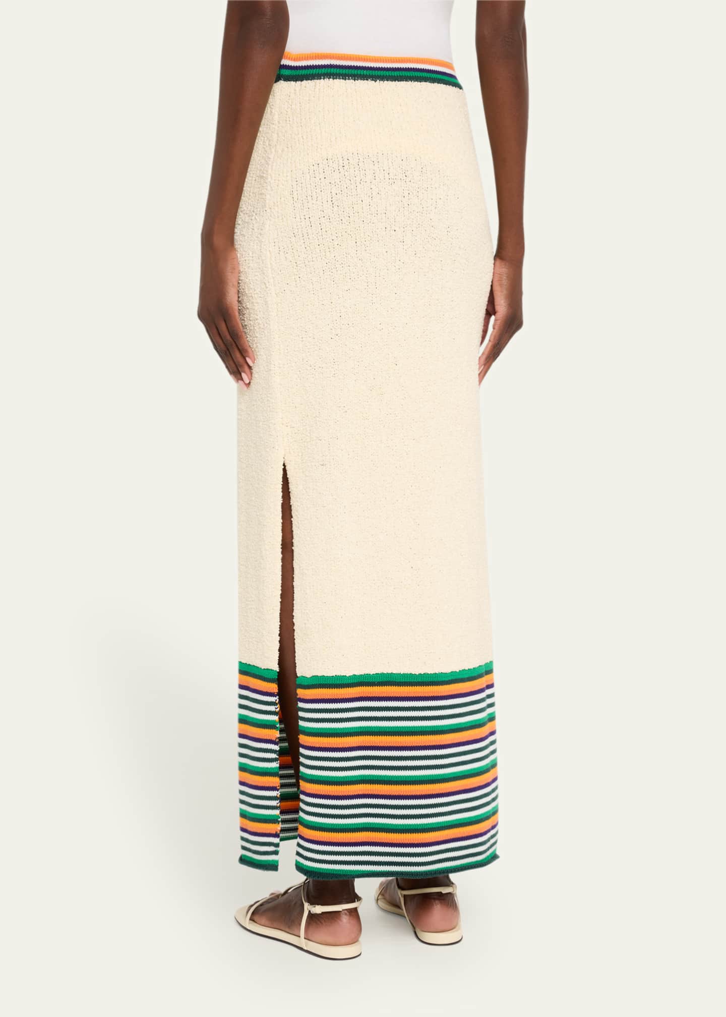 CHRISTOPHER JOHN ROGERS Stripe Boucle Knit Pencil Skirt Image 3 of 5
