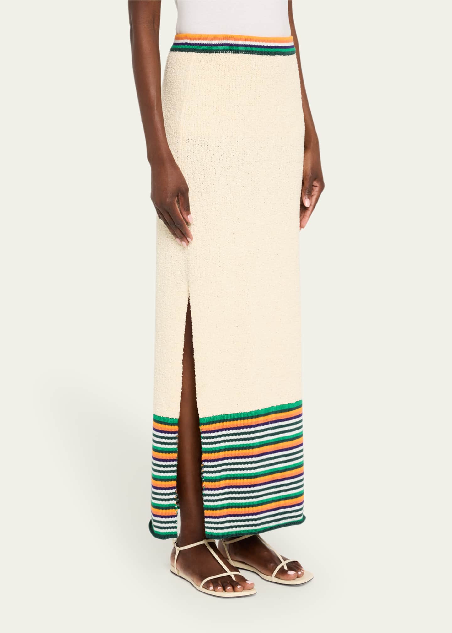 CHRISTOPHER JOHN ROGERS Stripe Boucle Knit Pencil Skirt Image 4 of 5