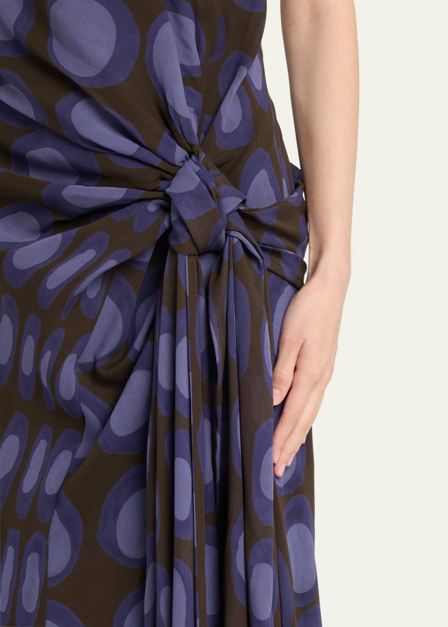 CHRISTOPHER JOHN ROGERS Halter Wiggle Dot Sarong Silk Maxi Dress Image 5 of 5