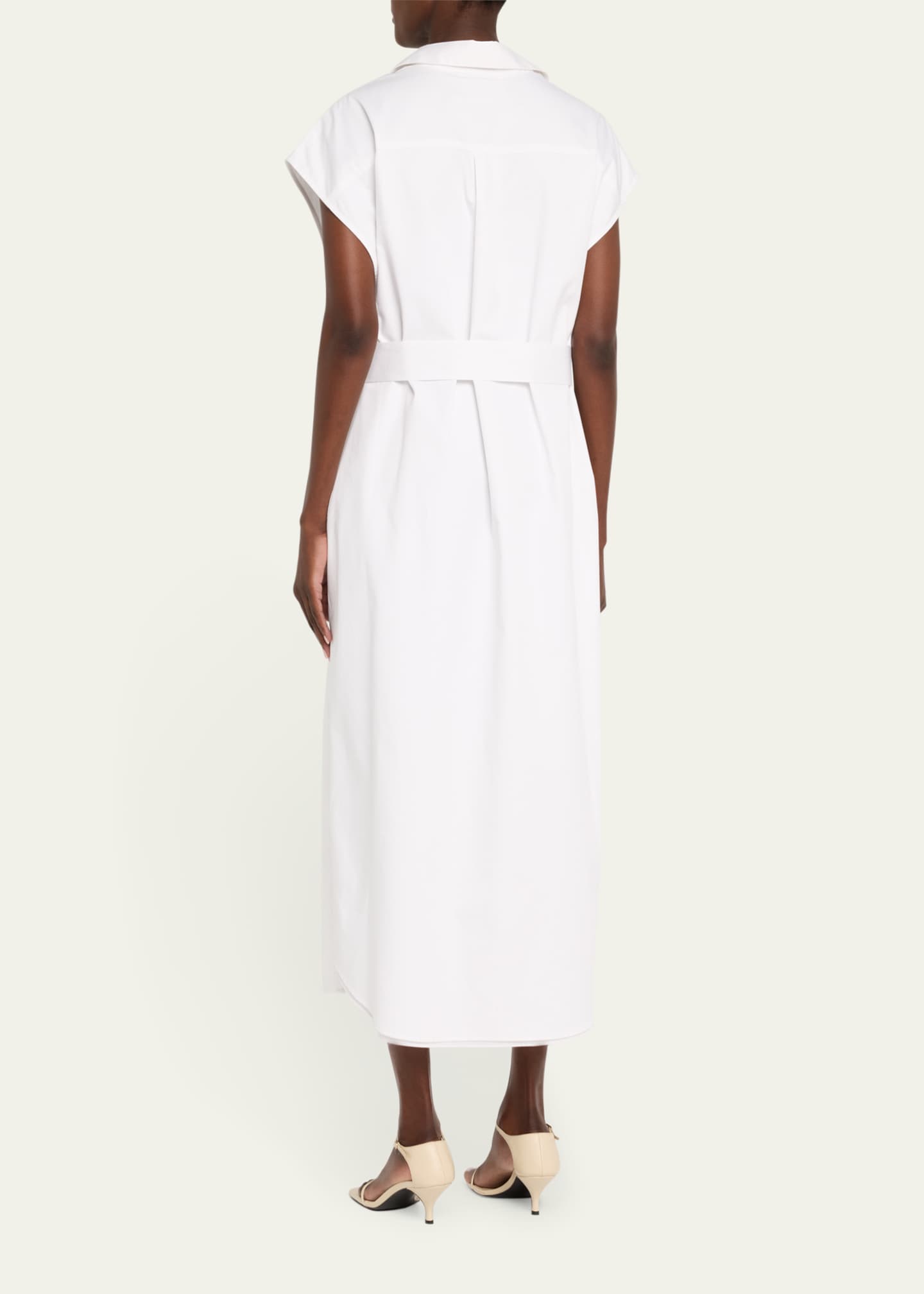 CHRISTOPHER JOHN ROGERS Sequined Sleeveless Belted Shirtdress Image 3 of 5