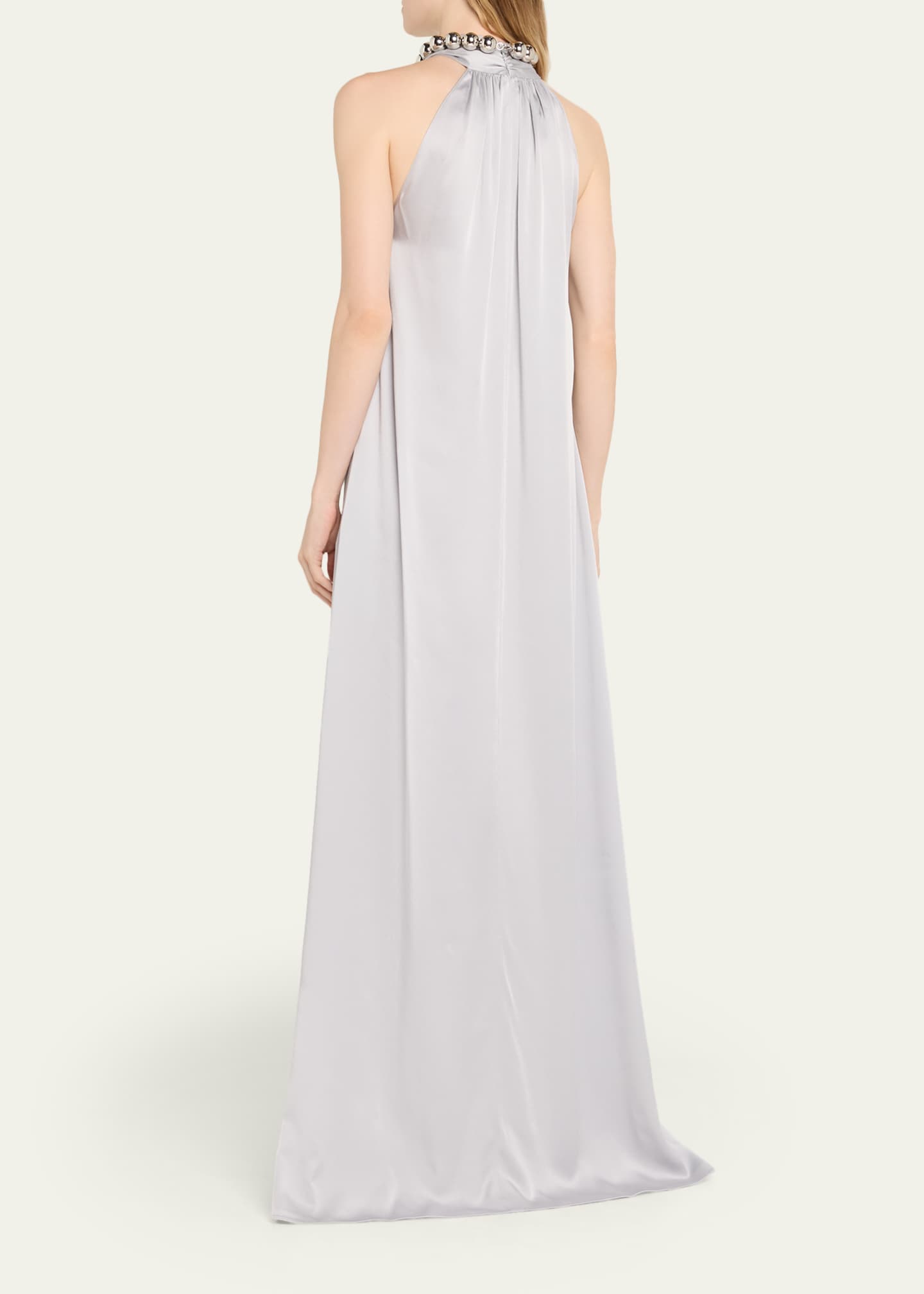 stella mccartney white halter dress Stella McCartney Crystal Cage Halterneck Maxi Dress in White