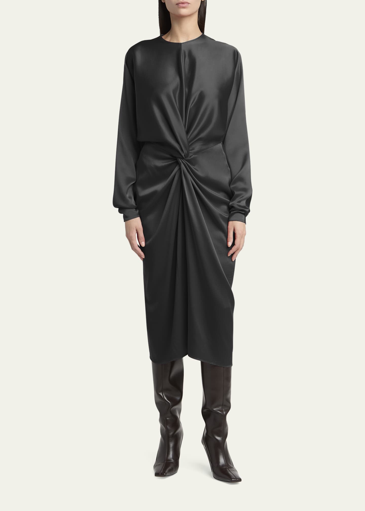 Stella McCartney Twist-Front Satin Dress Image 2 of 5