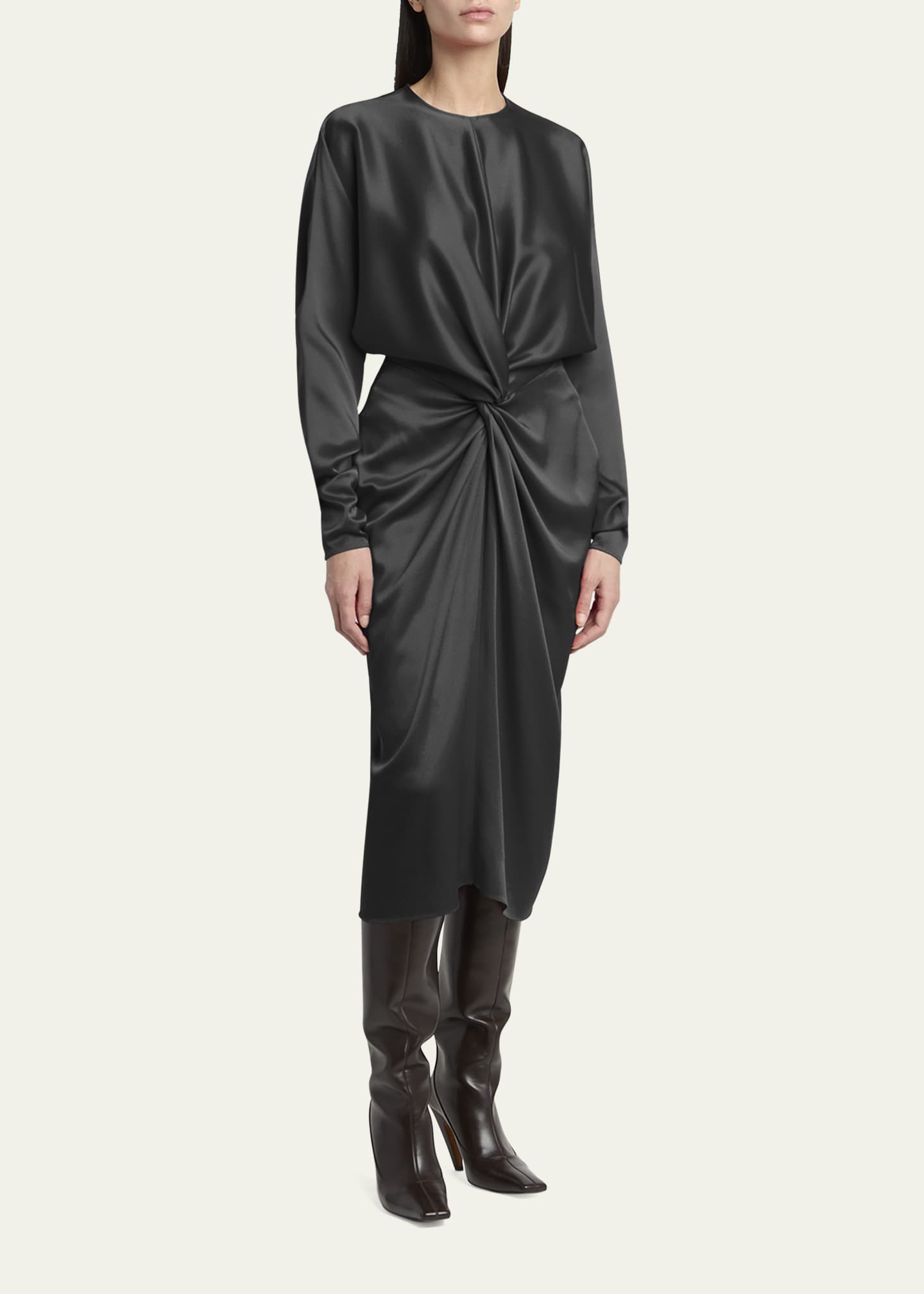 Stella McCartney Twist-Front Satin Dress Image 4 of 5